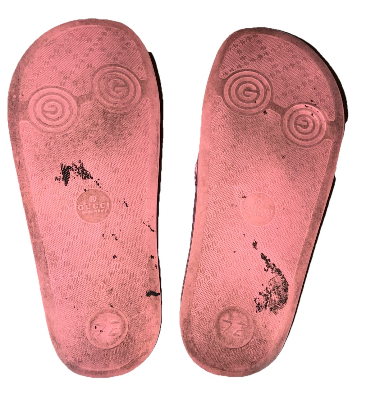 Gucci GG Slide Women’s 5 Rose Box Pink Rubber Perforated Sandals Italy 35