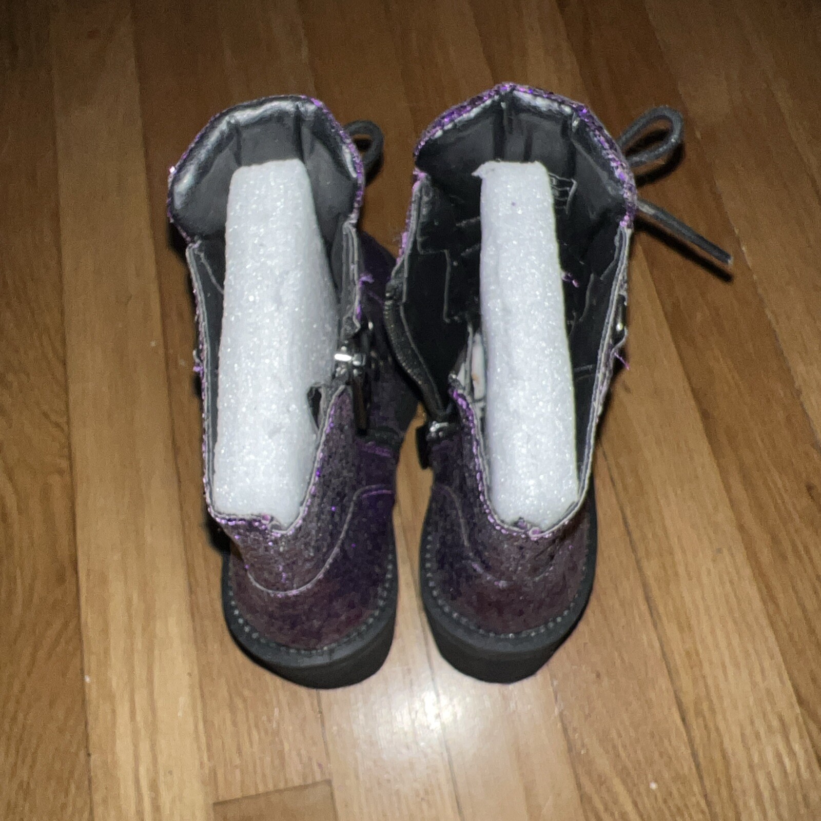 Killstar Platform Boots Heels Size 5 Glitter Purple Cosplay Goth Halloween NWOB