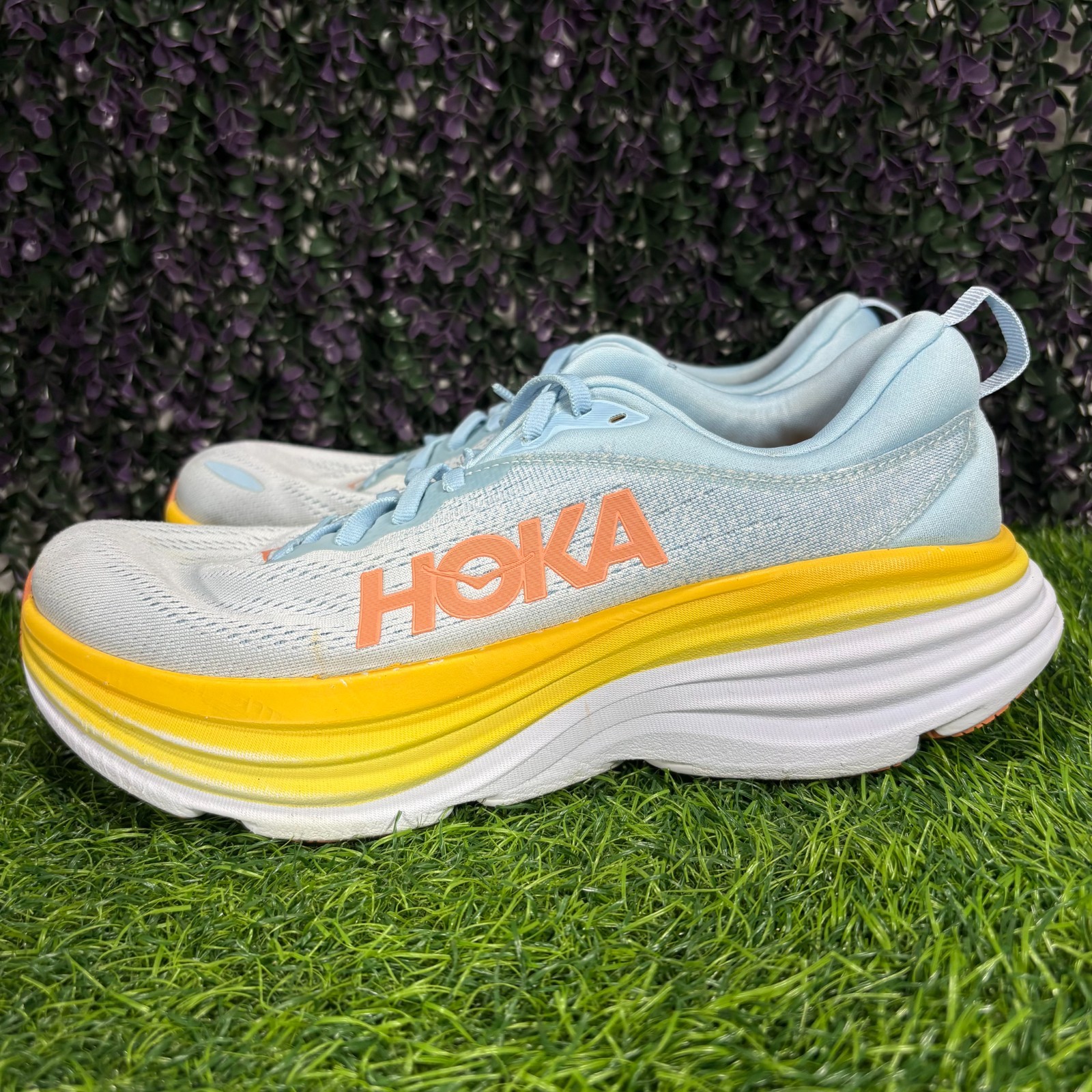 Hoka Bondi 8 Womens Size 9B Summer Song Country Air Running Shoe Sneaker Comfort