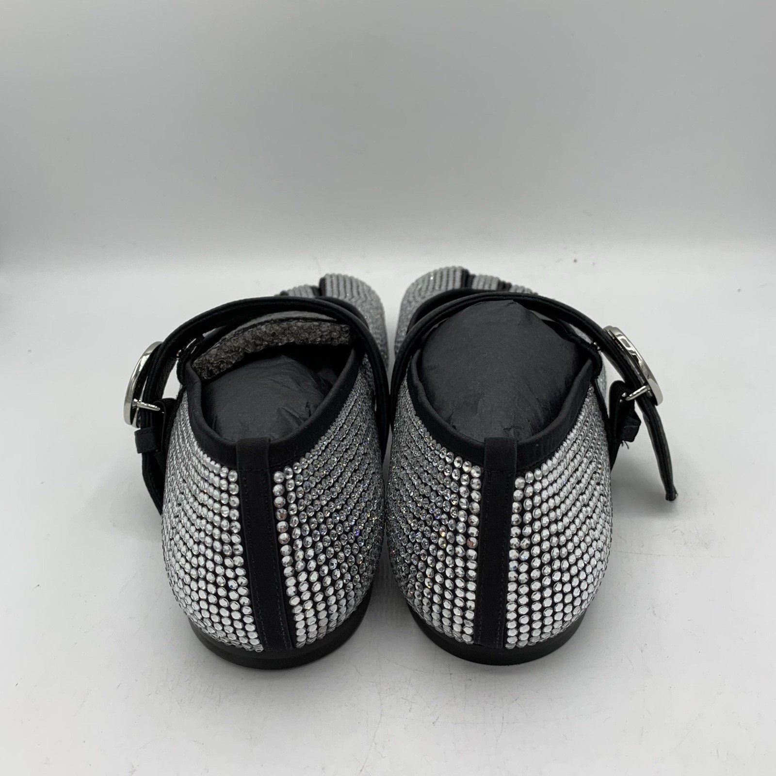 Coperni Collette Ballerina Shoes Womens Size 6 Silver Crystal Mary Jane Five Toe