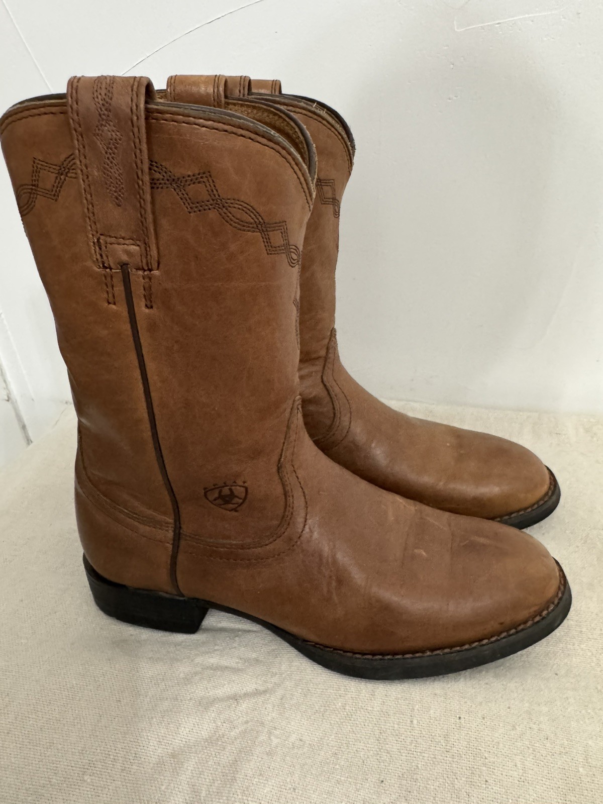 Ariat Heritage Roper Boots Women’s 7B Brown Distressed Leather Cowgirl 10000797