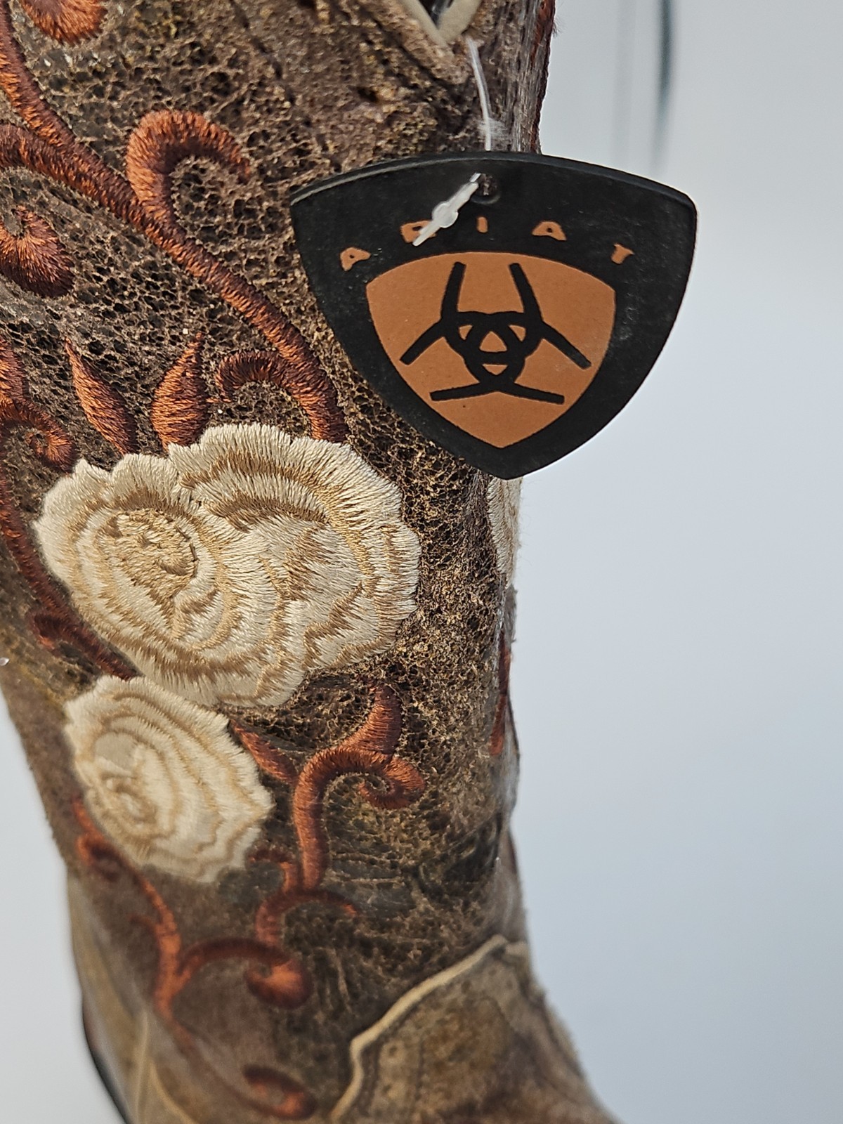ARIAT Women’s 9Corazon Shattered Marble Cowboy Boots Leather Stitched Flower