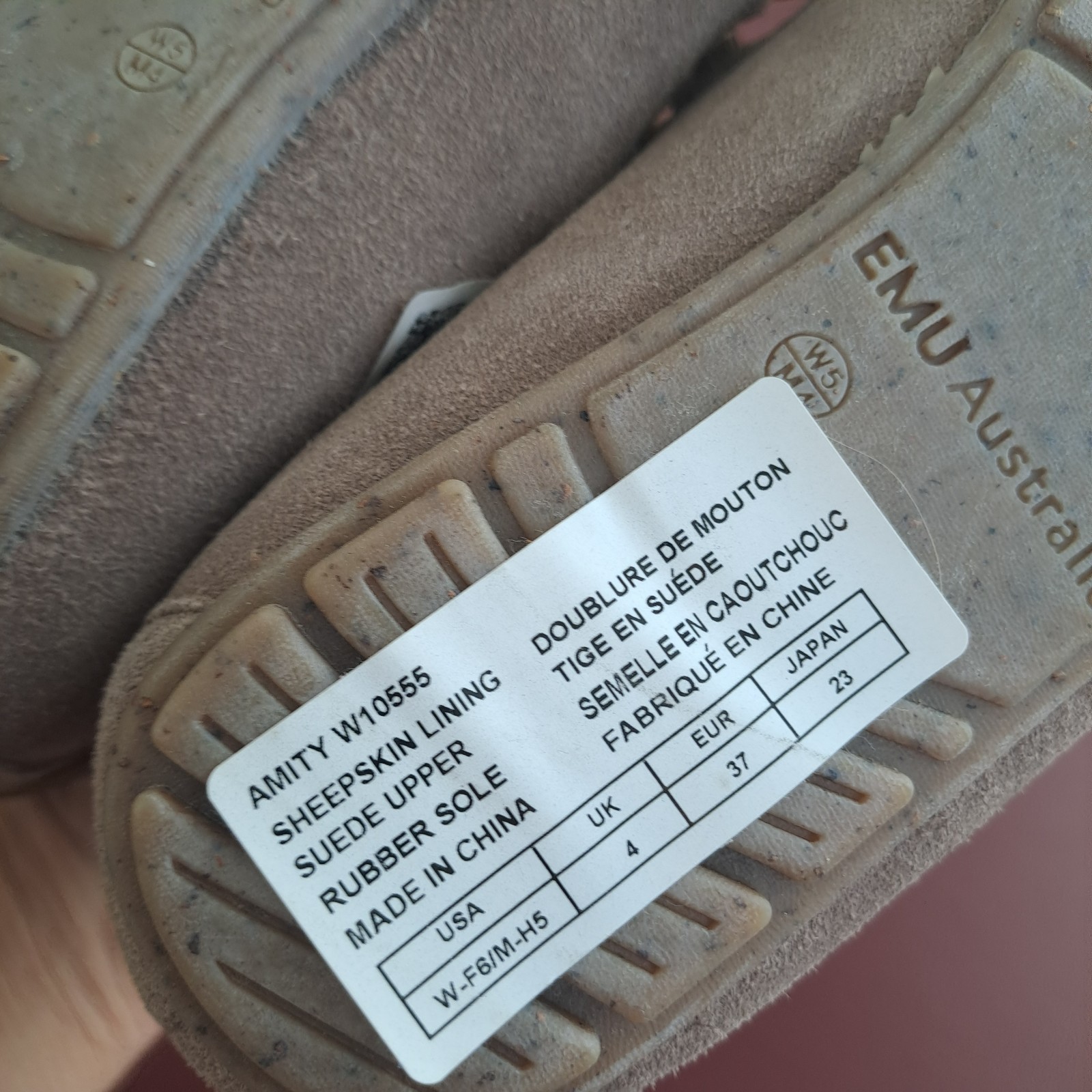 EMU Australia Amity Mocassin Slippers Women 6 Men 5 Taupe Sheepskin Cozy Unisex