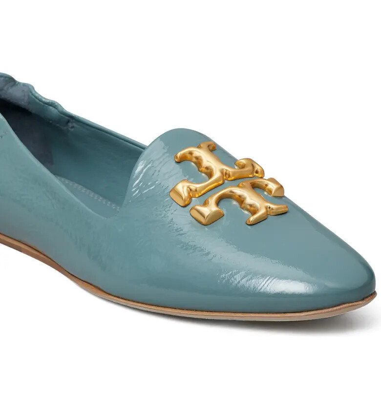 NIB Tory Burch Eleanor Leather Loafer Arctic BLUE US 7.5 8 8.5 9 9.5 AUTHENTIC