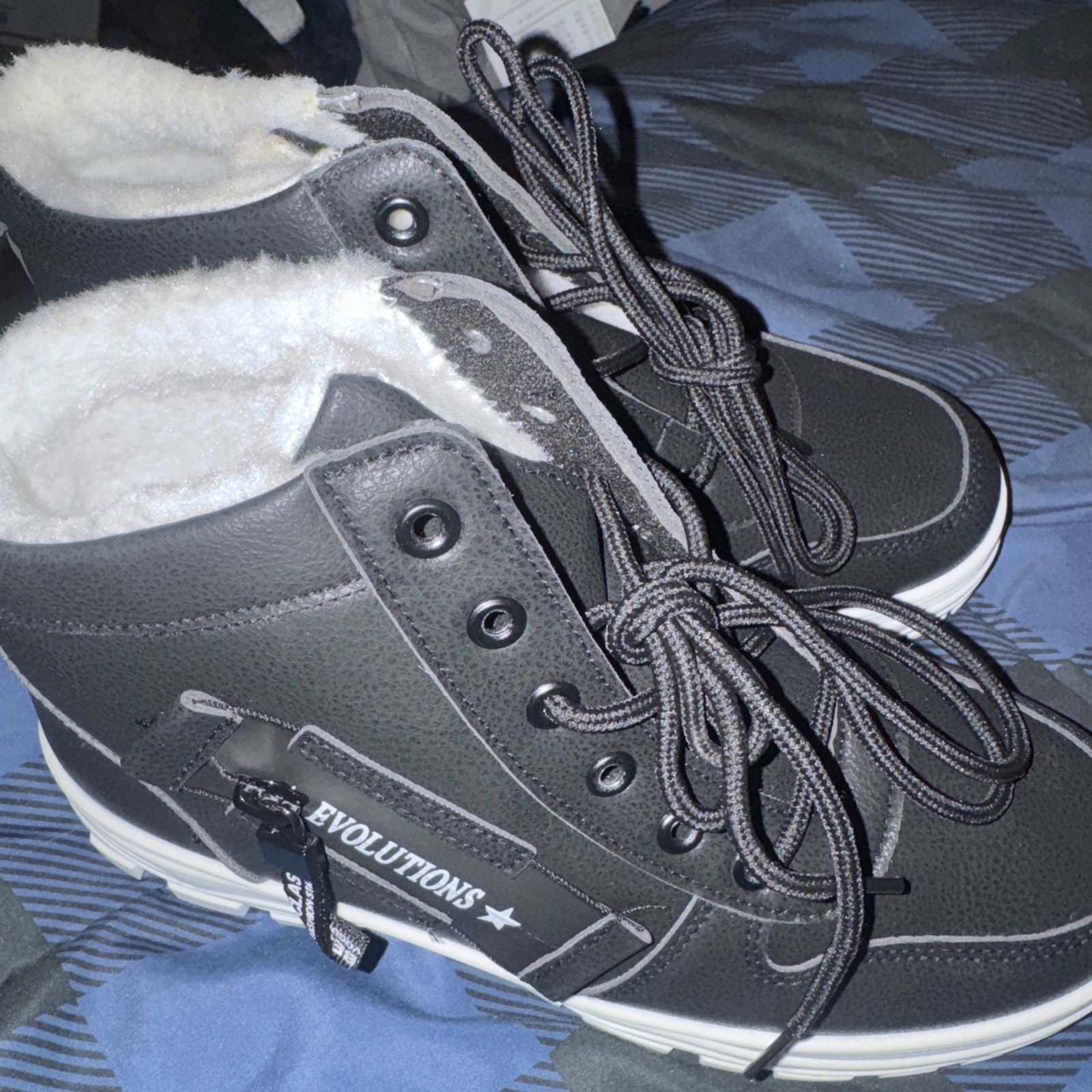 Brand New EVOLUTIONS HIGH TOP BOOTS~ Black Size Woman’s 42 Super Adorable