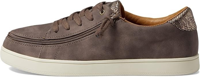 NEW Billy Footwear Women Sneaker Low Top Zip Up Espresso Adaptive Sz 6.5W RY2501