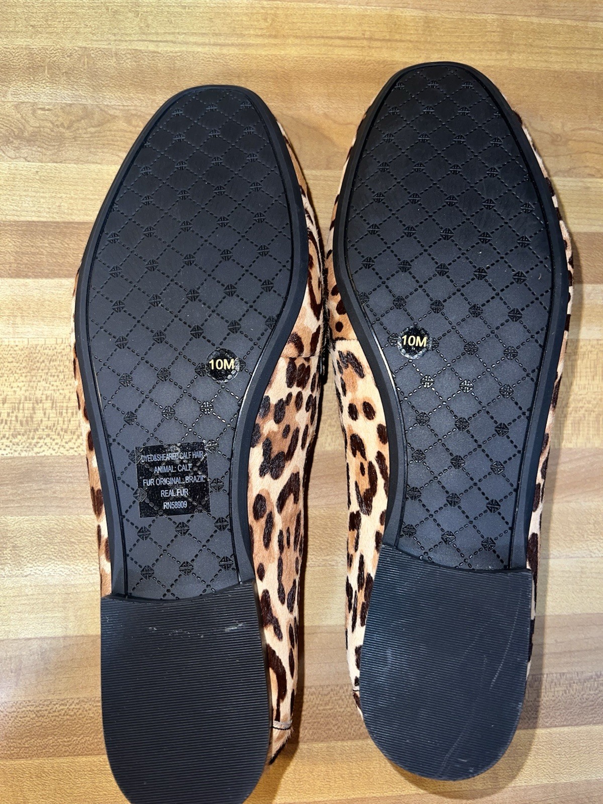 Antonio Melani Animal Print Loafer Real Fur Calf Hair Size 10 BRAND NEW No Box