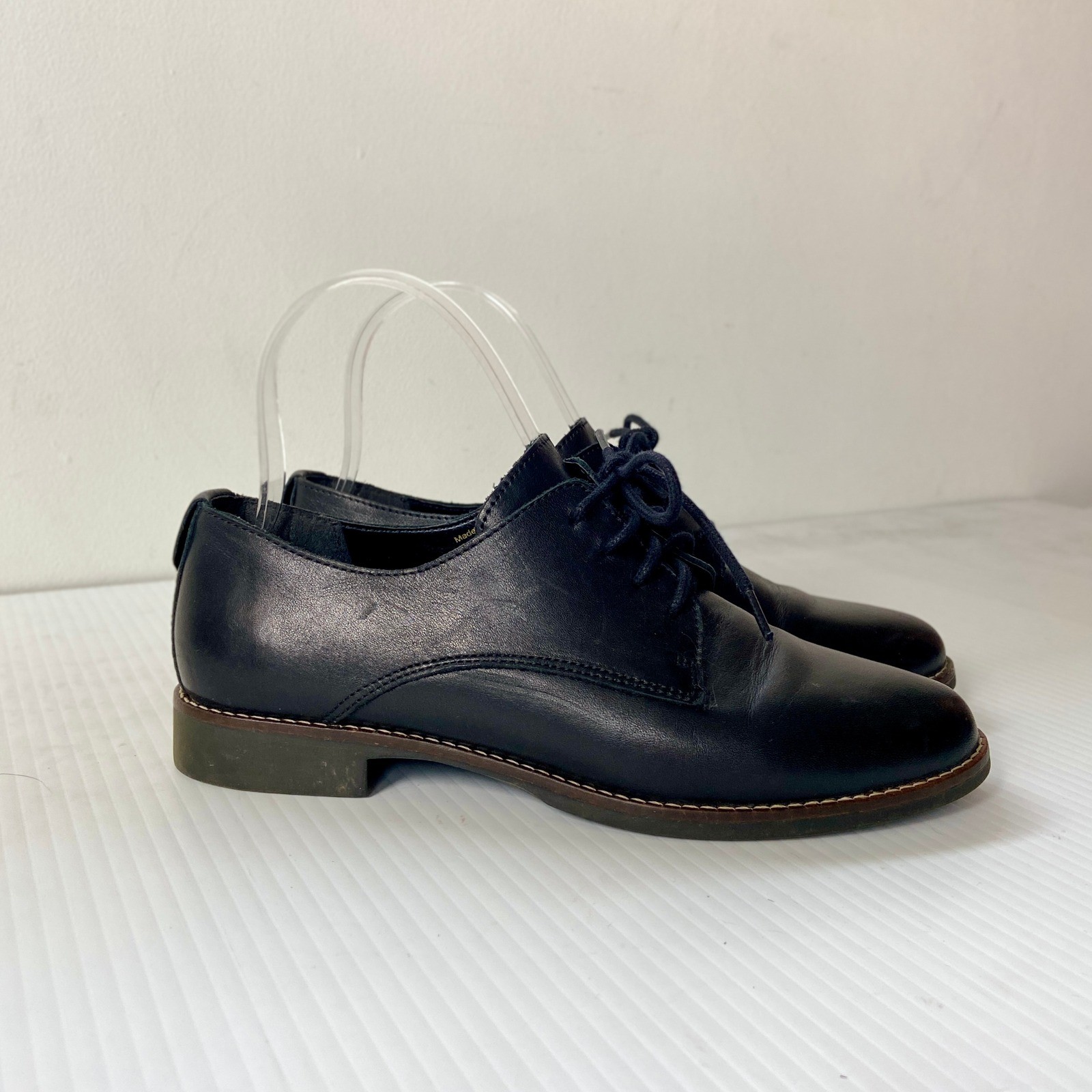 Aldo Black Leather Lace Up Oxford Shoes Womens 6