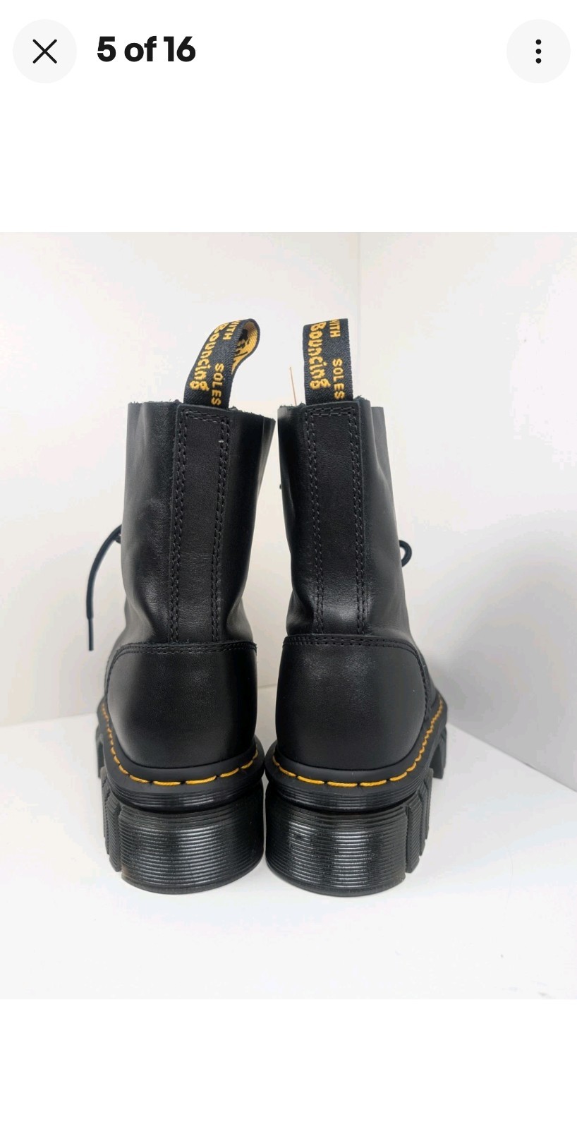 Dr. Martens Audrick Womens Size 8 Lace Up, «8 Eye» Boots Black Platform New!!