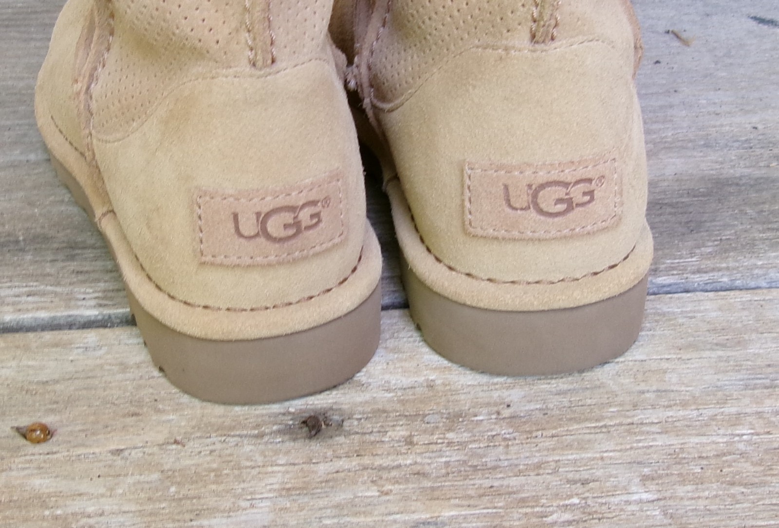 UGG Classic Unlined Light Brown Suede Tall Perforated Boots NEW Size 7