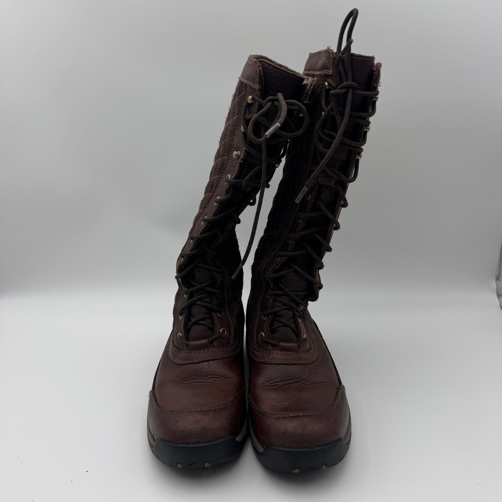 Ariat 10011859 Brown Leather Quilted Tall Lace Up Thinsulate Boots Womens 8B