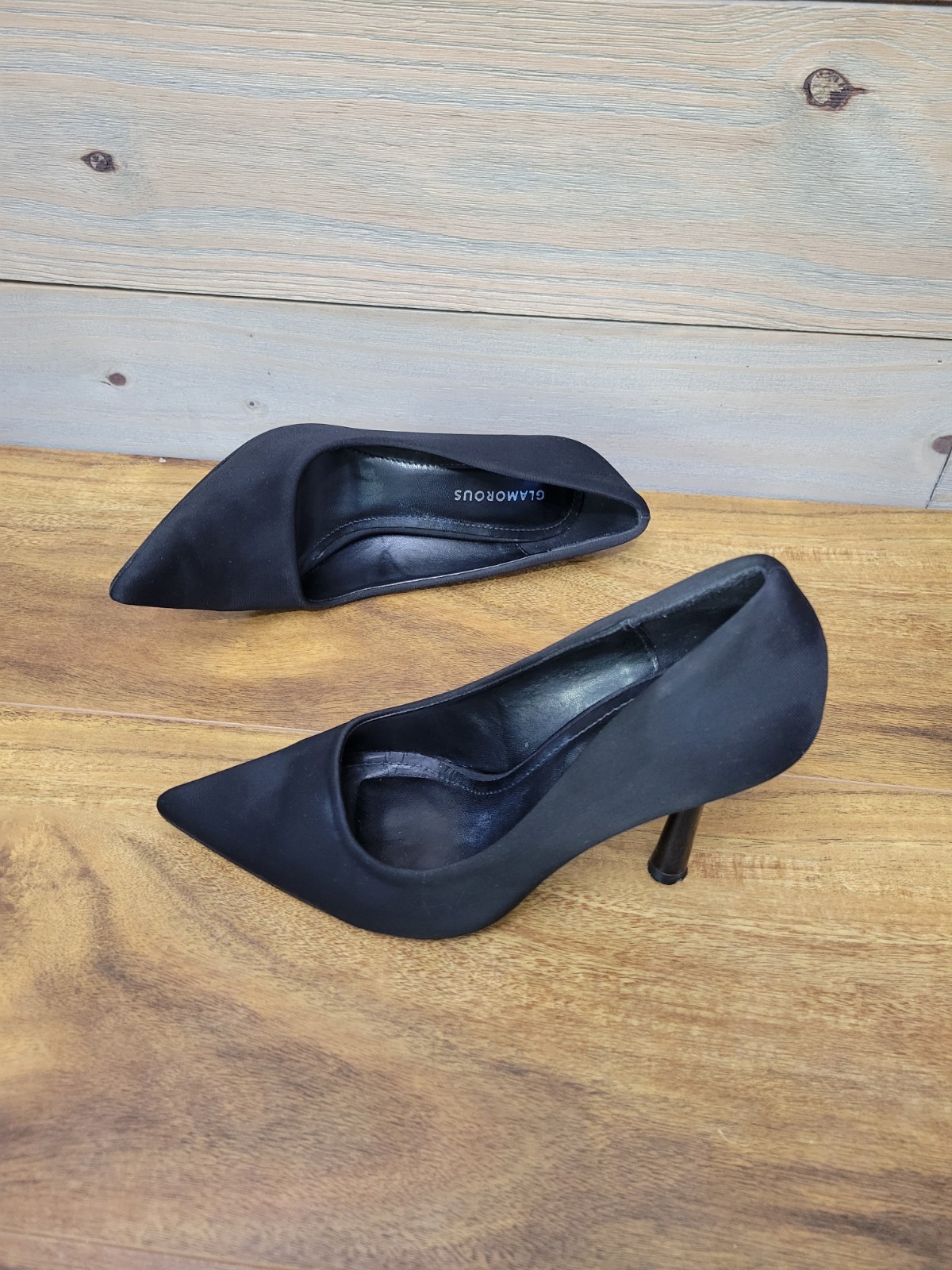 Glamorous Pointed High-heeled Pumps in Black Size EUR 38 US 7 UK 5