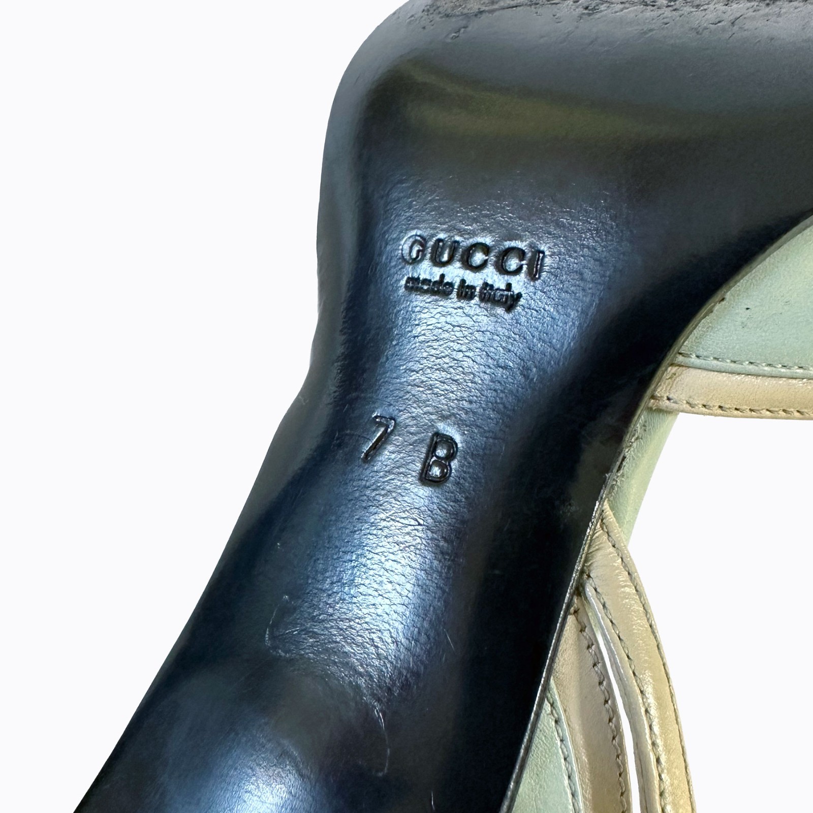 Vtg Gucci Tom Ford 90s Pistachio Mint Green Leather Slingback Stiletto Heels 7B