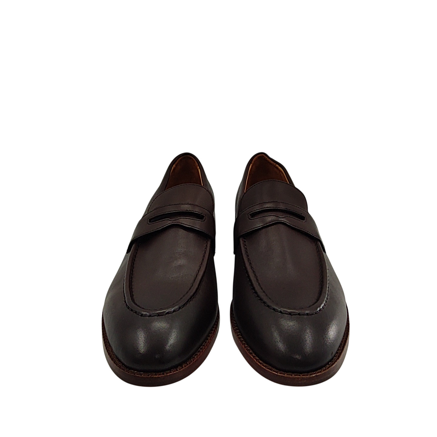 Quince Women Calfskin Leather Penny Loafer Brunette Shoes 12