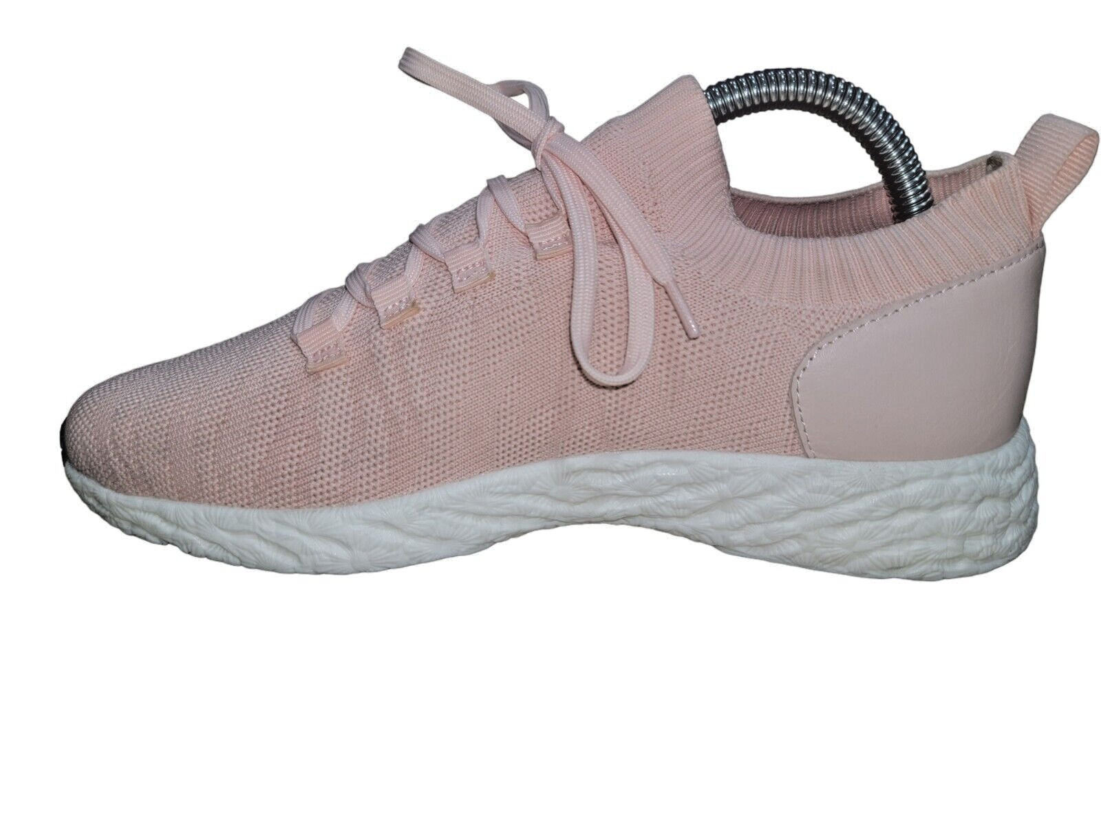 Antonio Melani Lia Ann Salmon Pink Knit Sneakers Comfort Walking Run Shoes 8.5M