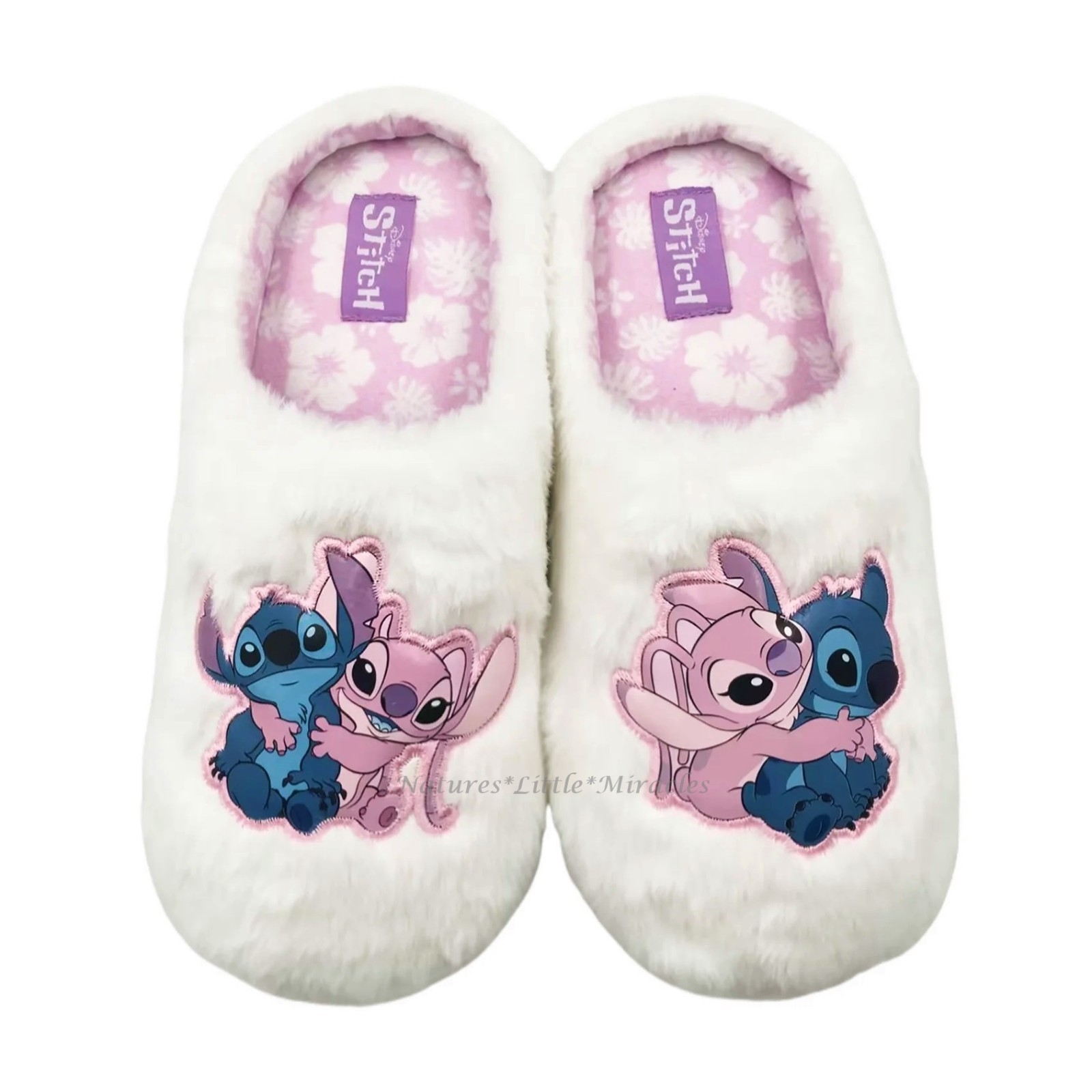 Disney Lilo and Stitch & Angel Womens Slippers Size 11-12 Faux Fur Adult XL NWT