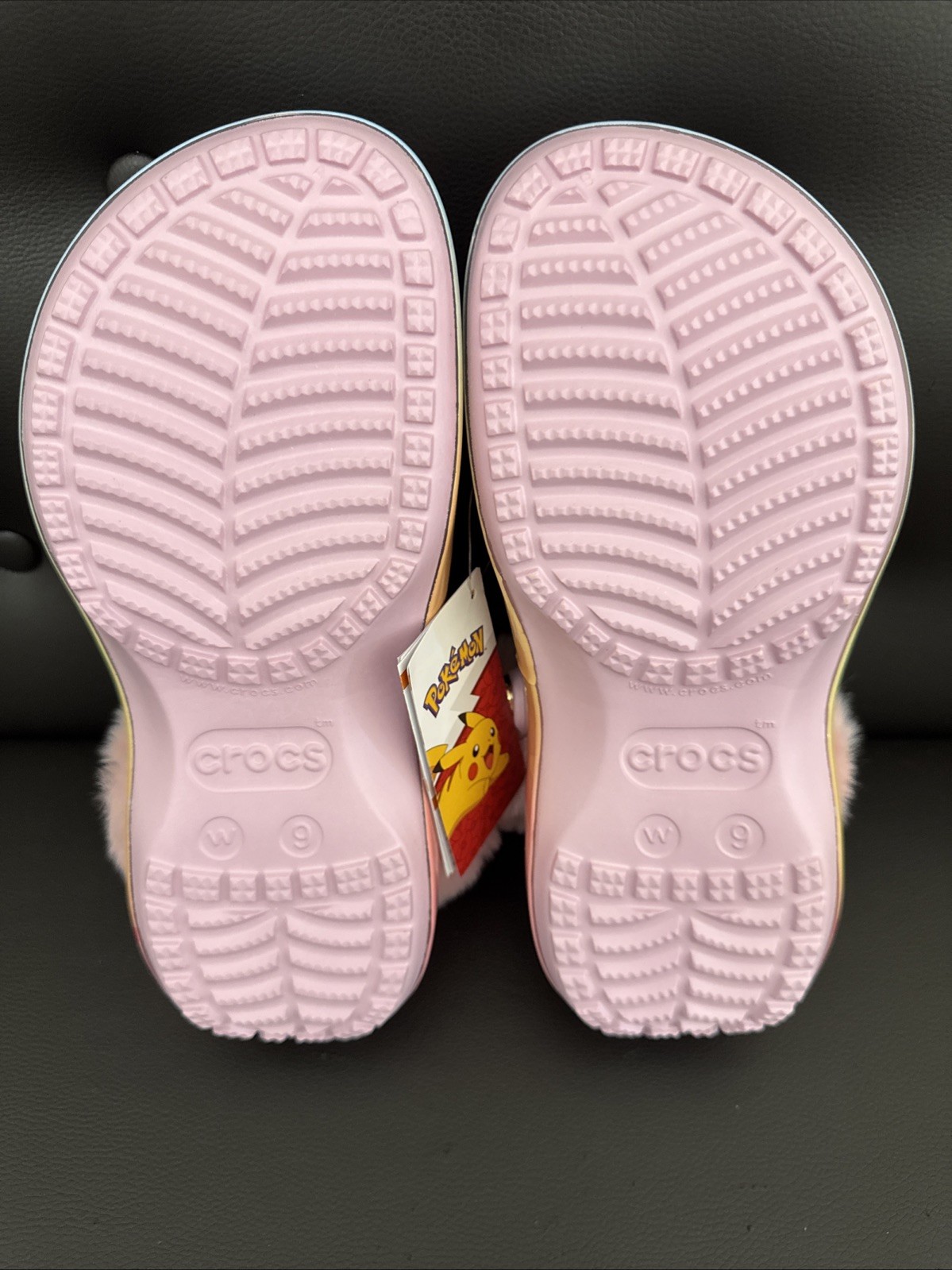 NEW Crocs Pokemon Eevee Classic Platform Clogs Womens Size 7 Pink Multi Fur