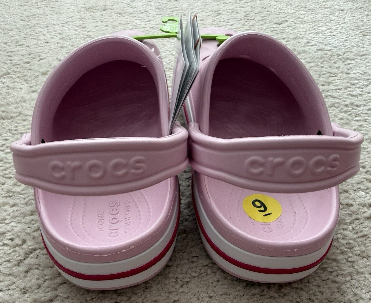 New CROCS Women’s BAYABAND CLOG 205089-6TG PINK SANDALS US W9/M7