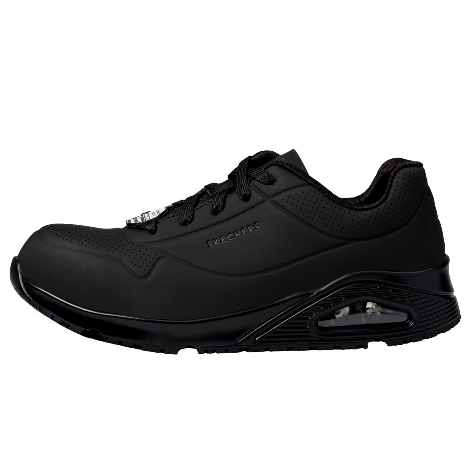 Skechers Uno SR – Deloney Comp Toe Black 108101W-BLK Women’s Size 8 Wide