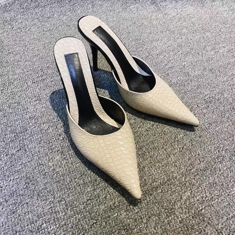 Womens Leather Dress Formal Wedding Slipper Leather Pointy Toe Sandals Shoes New