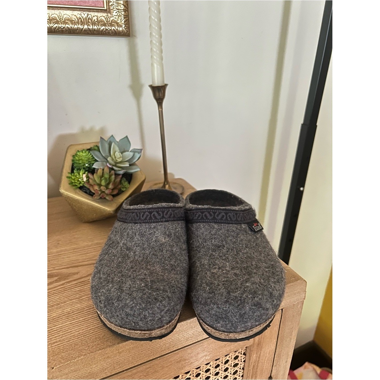 Stegmann Pure New Wool Clogs Austria Slip On Shoes Comfort Gray Women’s Size 8