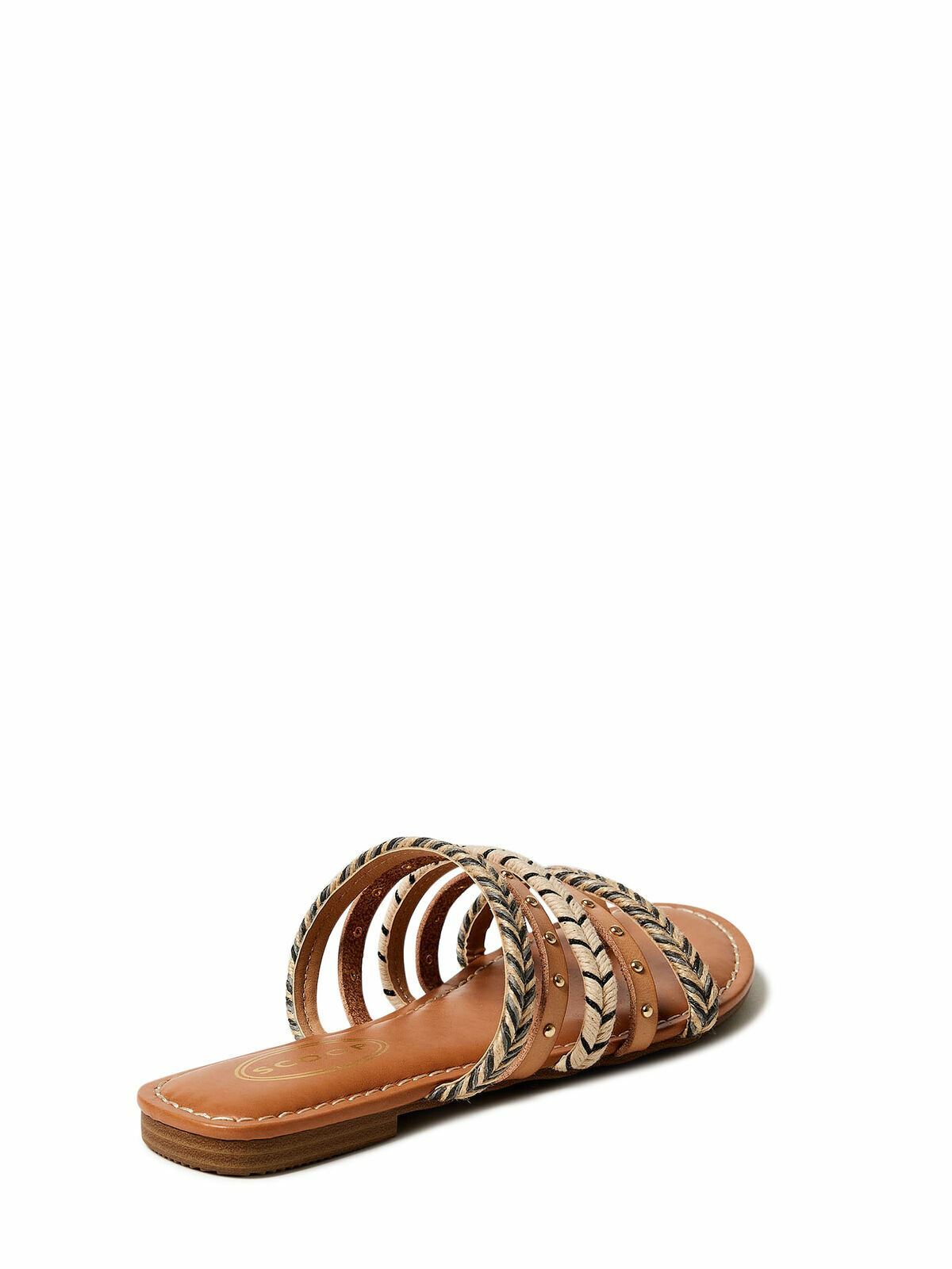 Scoop Women’s Studded Strappy Slide Sandal Size 7 Natural –336-