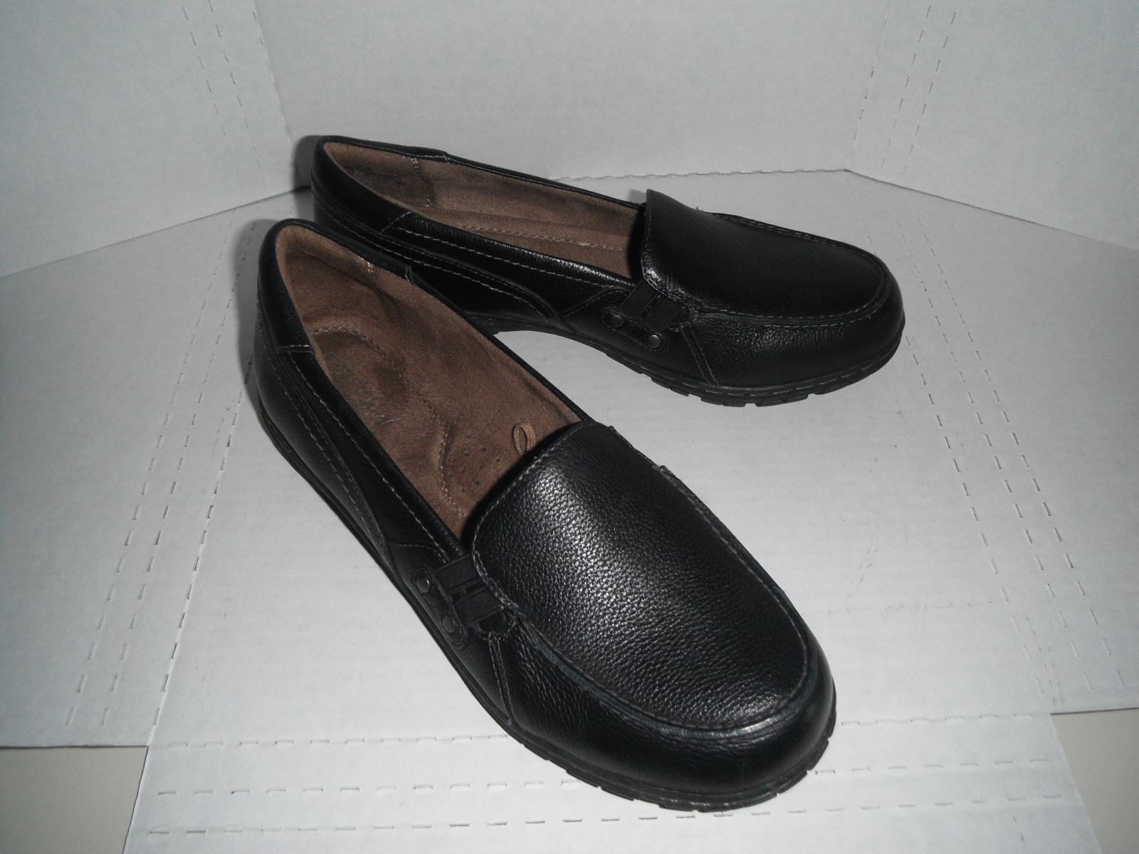 Natural Soul Rhett Loafer Shoes Womens 9.5 M Casual Slip On Low Leather Black