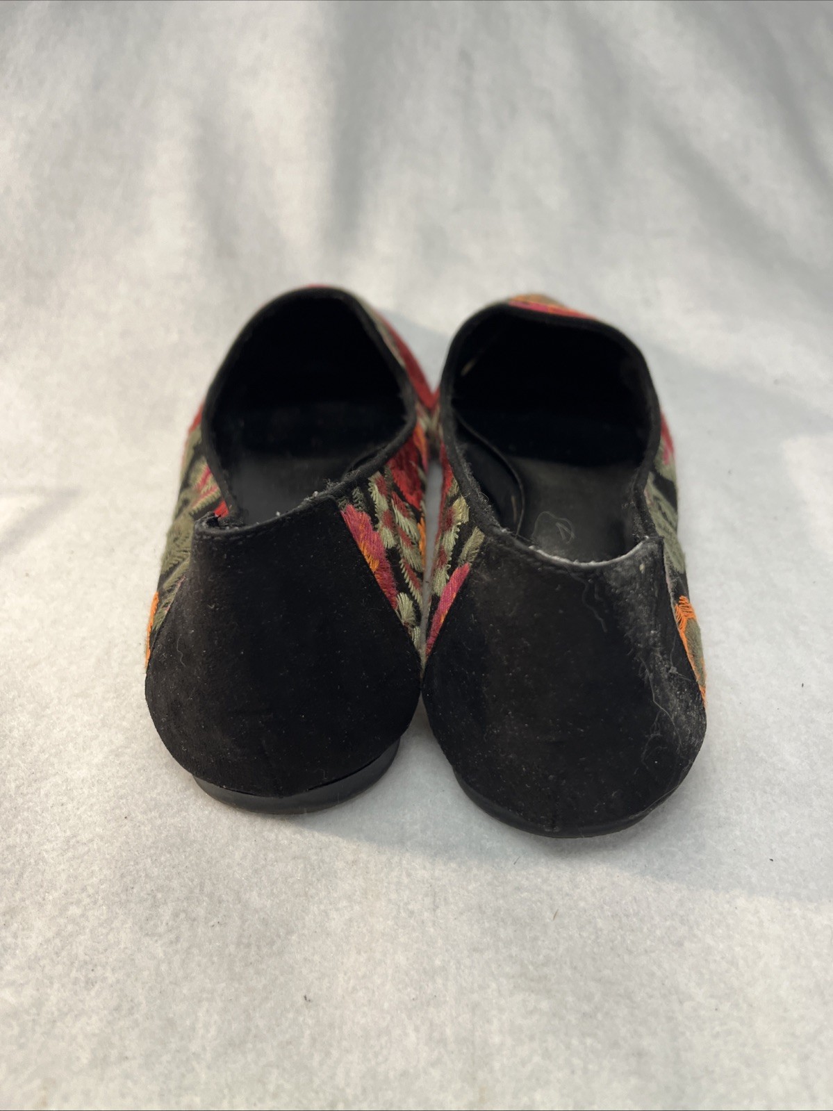 MIA Robin Floral Embroidered Loafer Ballet Flats Black Multicolor size 11