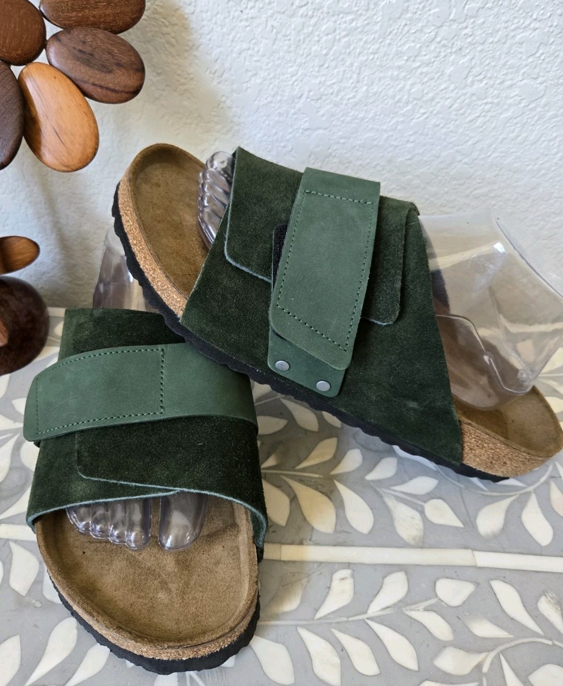 New Birkenstock Kyoto Thyme Nubuck/Suede Leather Adjustable Medium Width Sz 42
