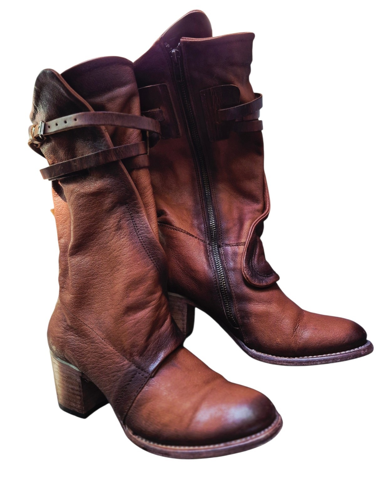 ​Authentic Freebird by Steven Distressed Leather Boots, US 9.5 (26cm insole), Bo