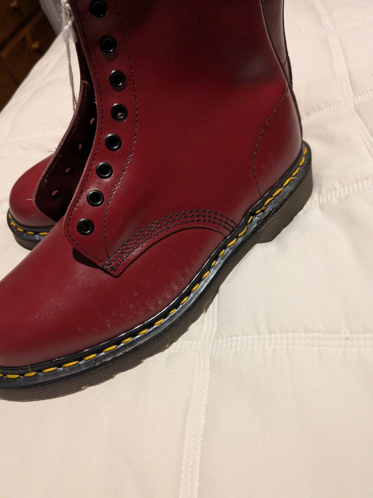 Vintage Dr. Martens Cherry Red 8-Eye Boots Made in England 90s grunge
