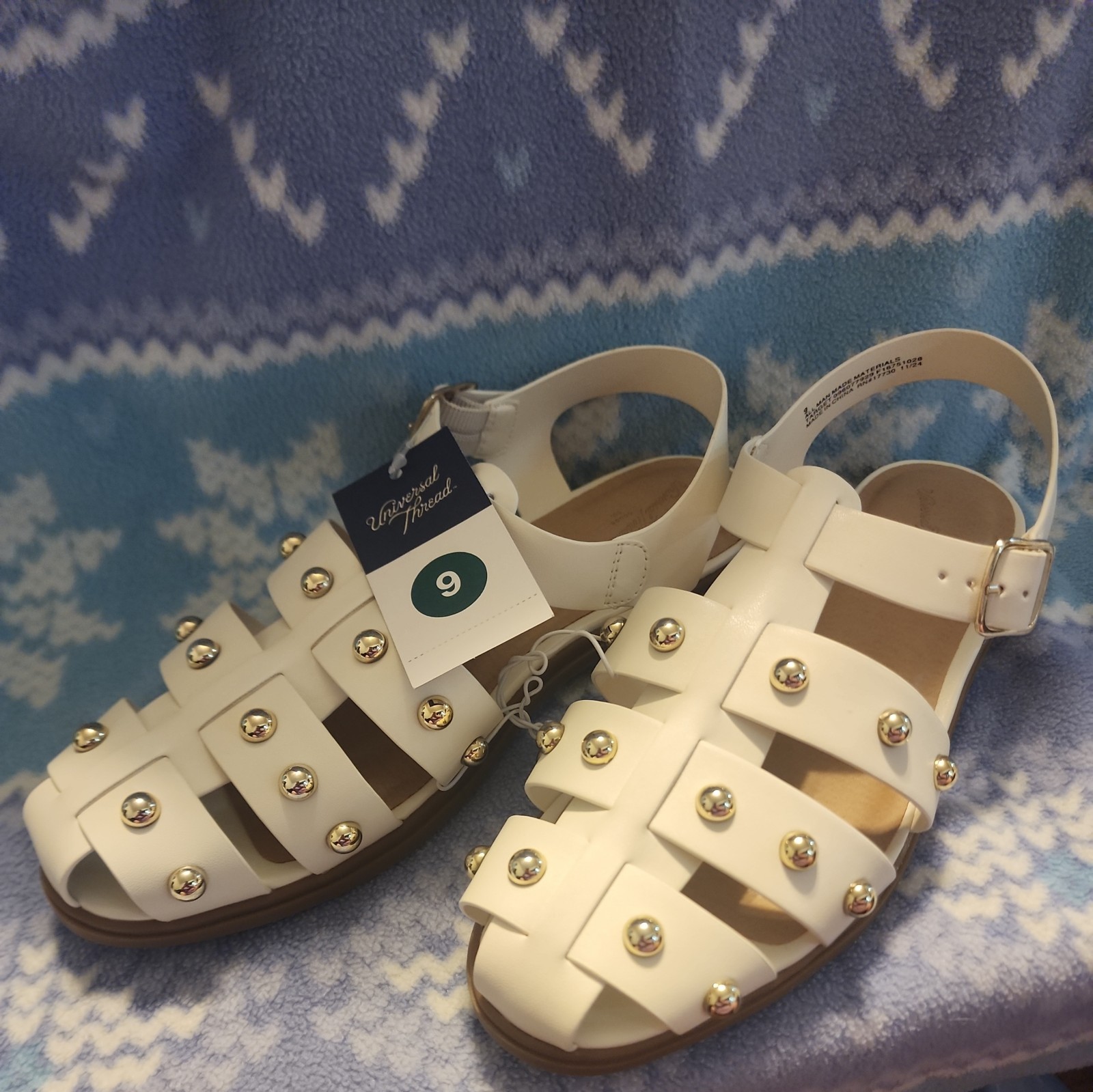 Women Winnie Wide Width Studded Fisherman summer Sandals – Universal Thread NWT