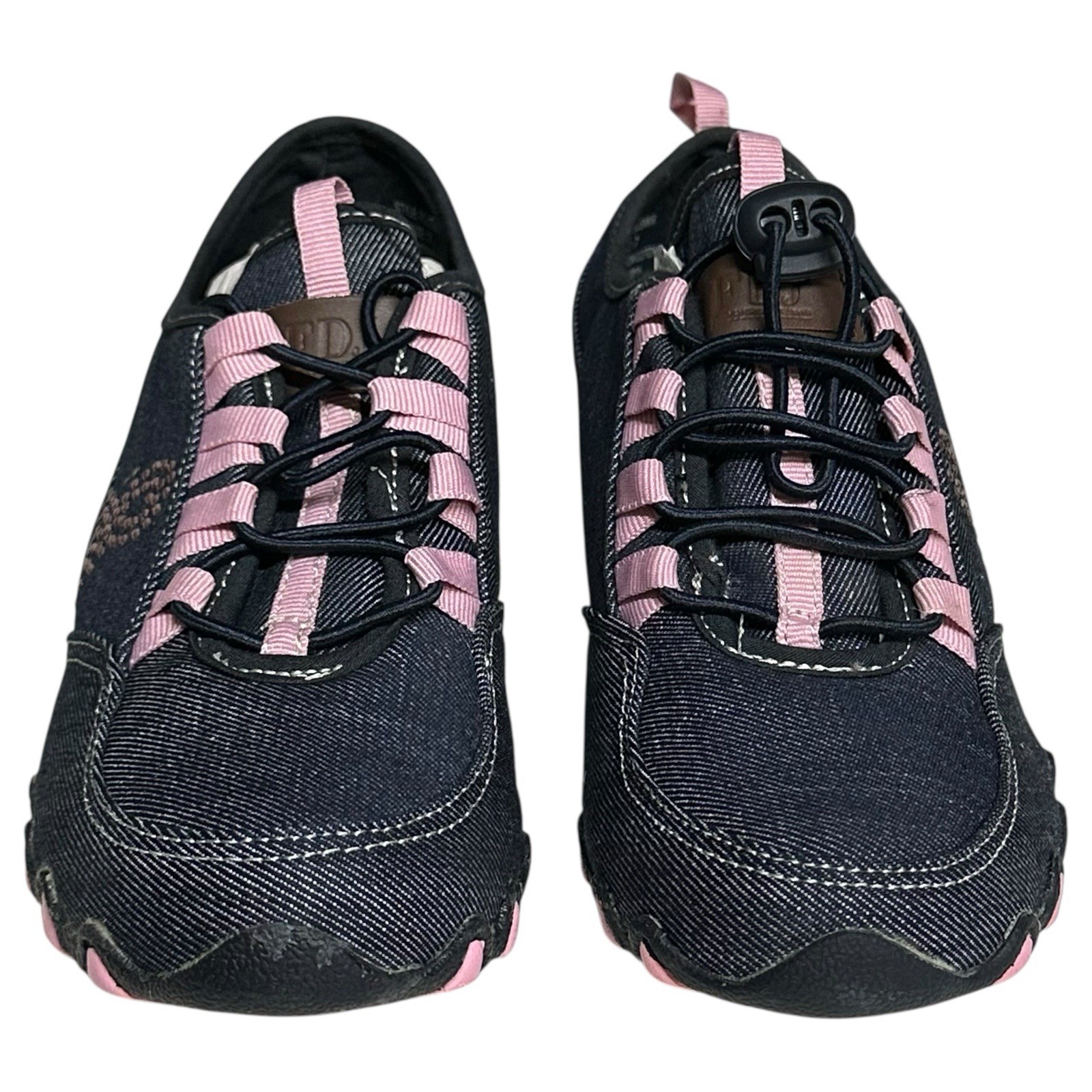 FDJ French Dressing Denim Sneakers Breast Cancer Awareness Jeweled Womens 7