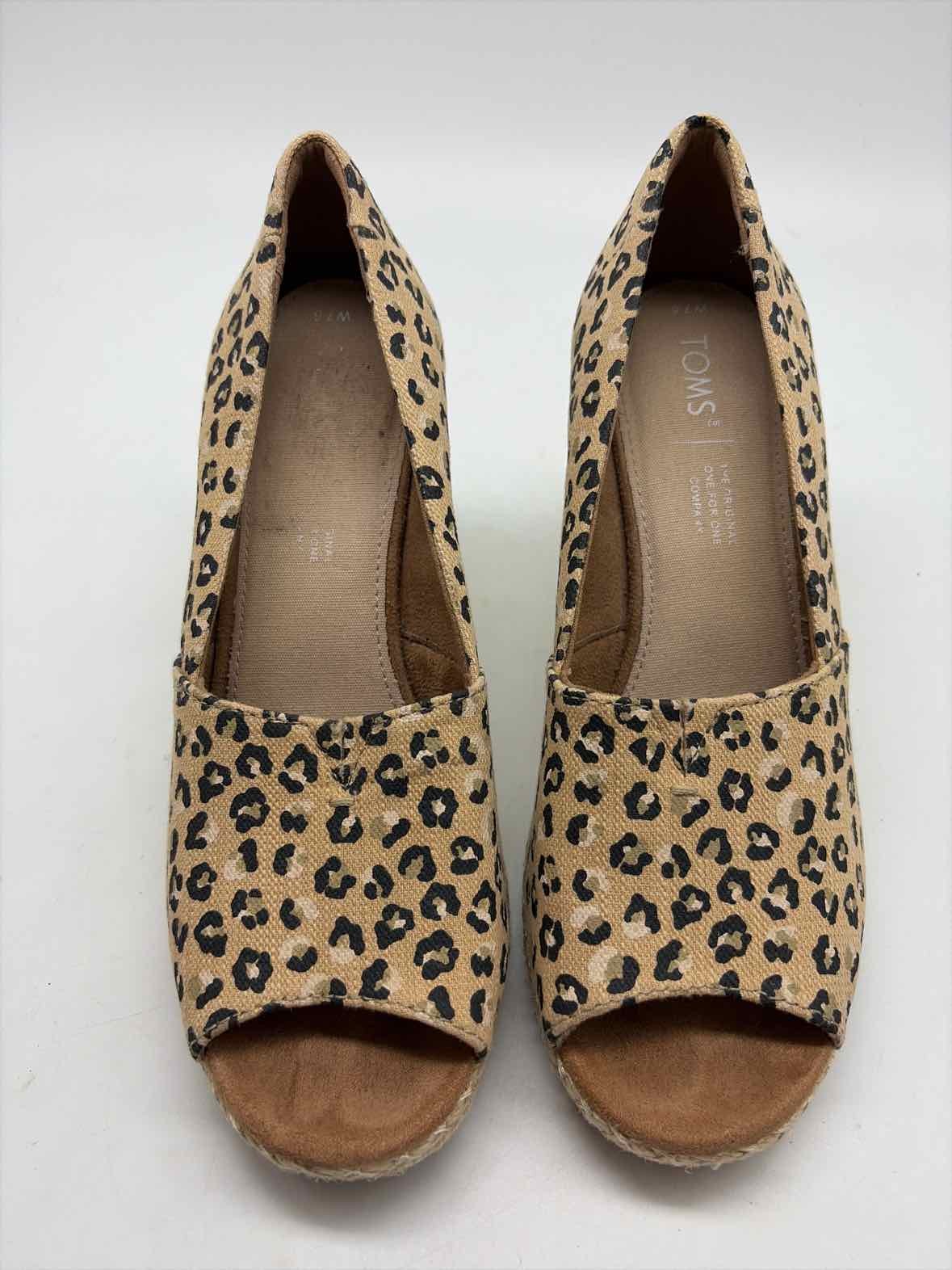 Toms Tan Size 7.5 Espadrille Heels