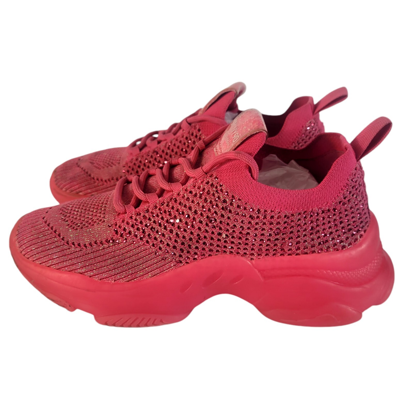 Steve Madden SM NY90 Pink Rhinestone Jmiss Sneaker Sz 4 Running Shoe