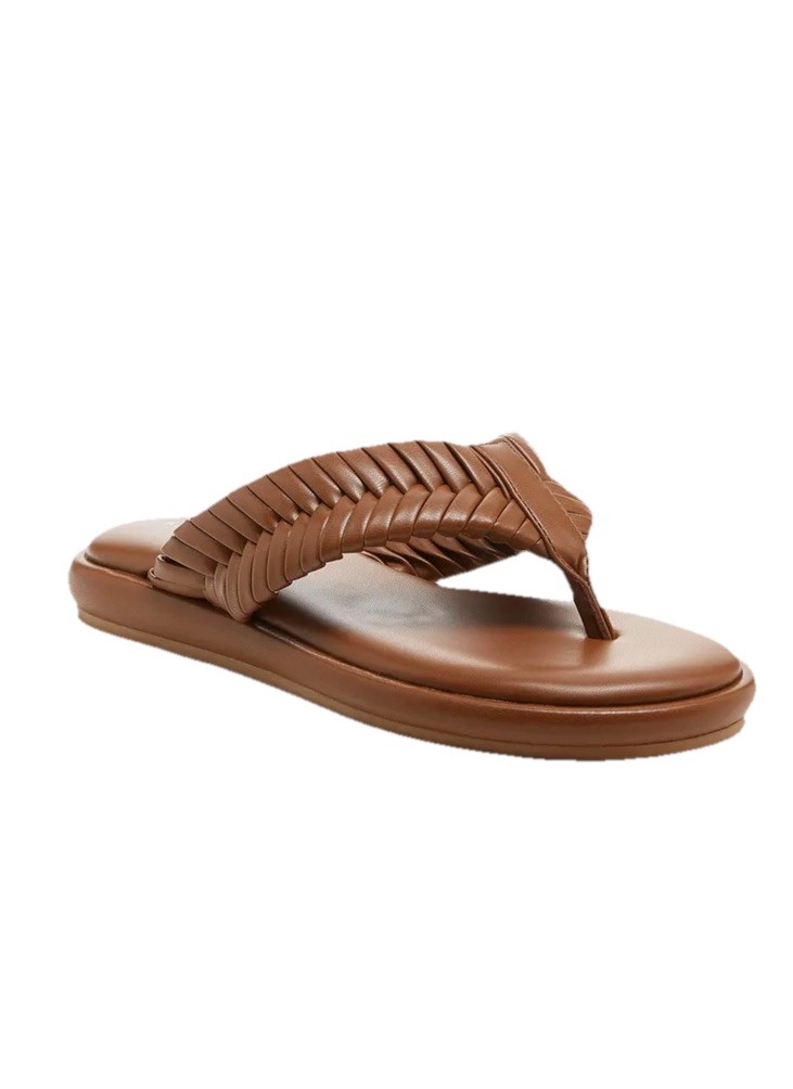 Kelsi Dagger Brooklyn Cognac Tidal Flip Flop Slides Sandals. Sz 9. NIB!