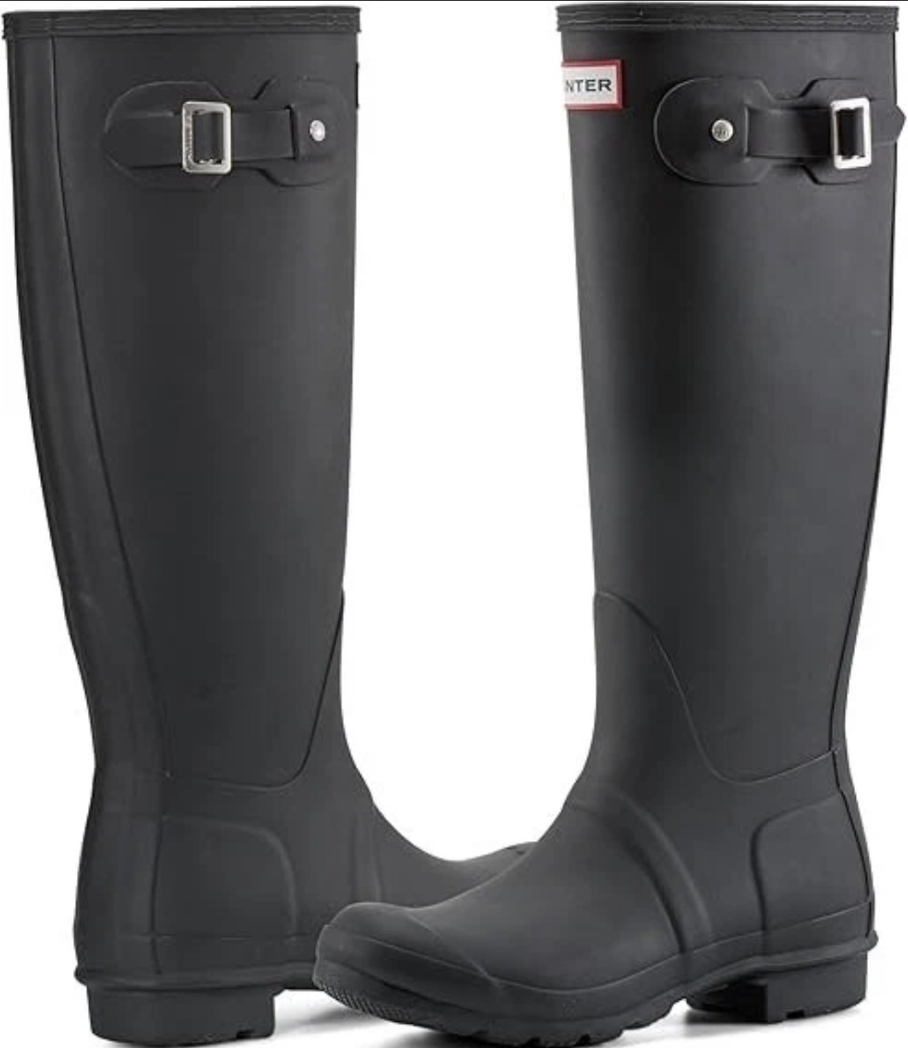 Hunter Women’s Original Tall Waterproof Pull On Rain Boots Black Size 8