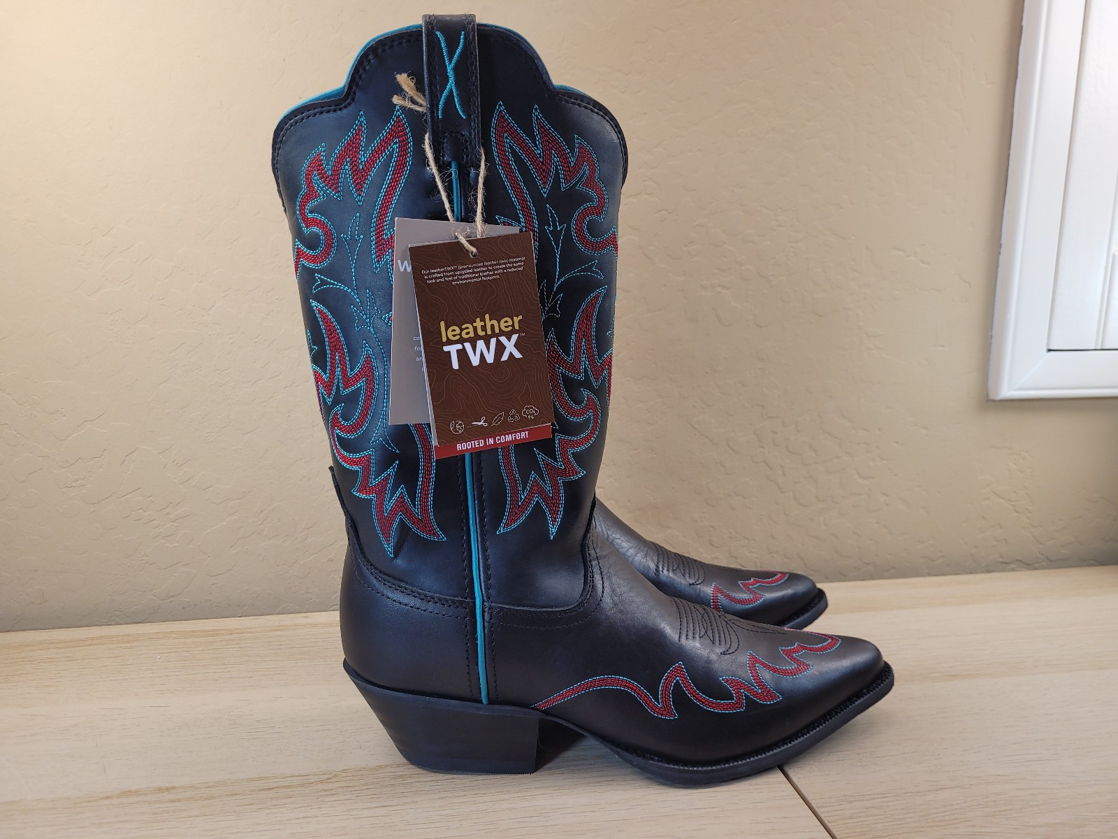 Twisted X Western Cowboy Boots WWT0039 Black Red Women’s 10 B