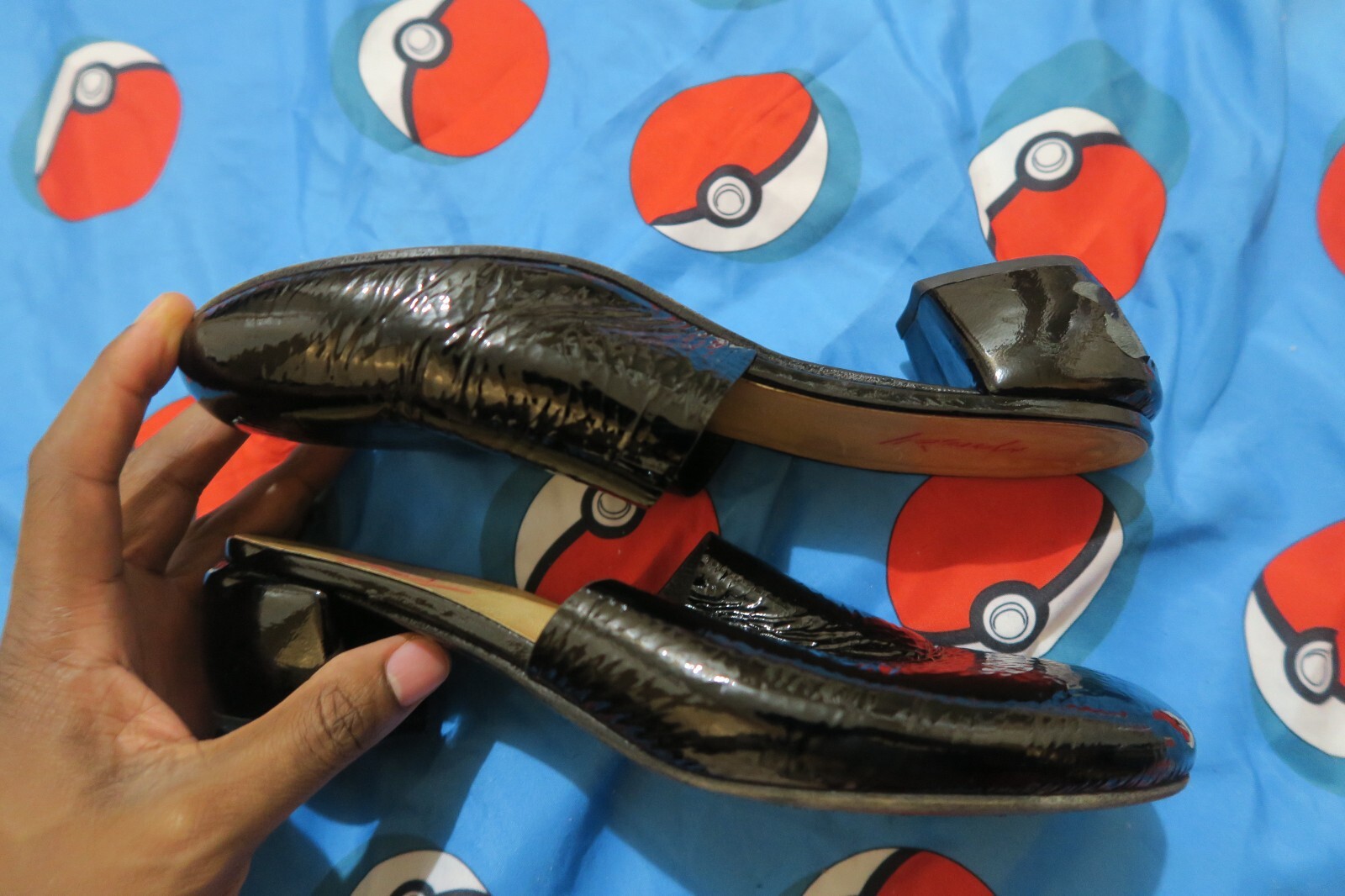 Marsell Sabot Patent Leather Mules Block Heel Nespoletta Black Size IT 38 US 7.5