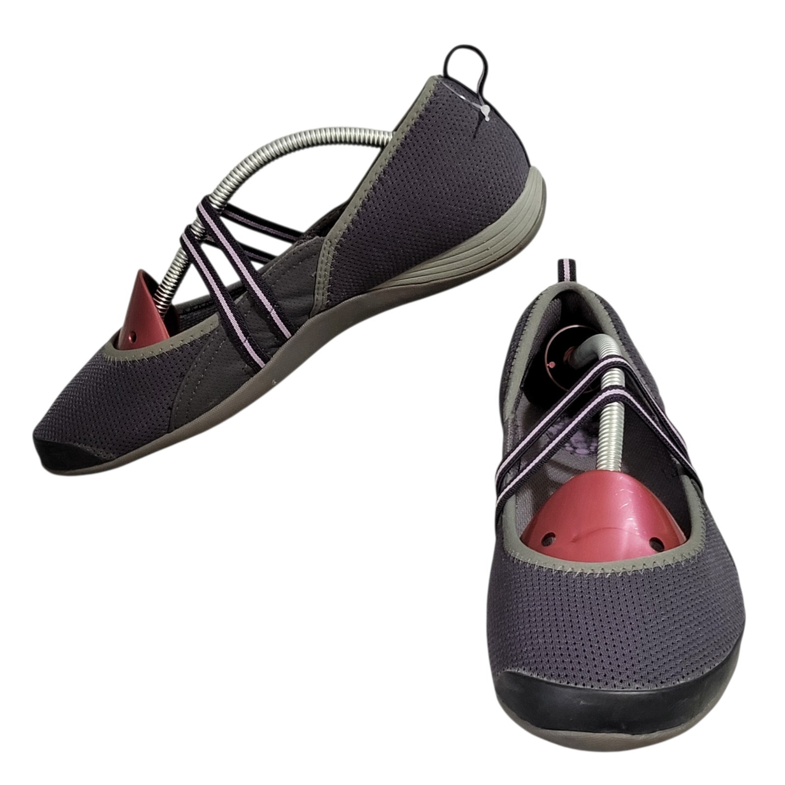 Teva Mary Jane Flats Shoes Women’s 8.5 M Grey Lavender Mesh Strappy Water Sports