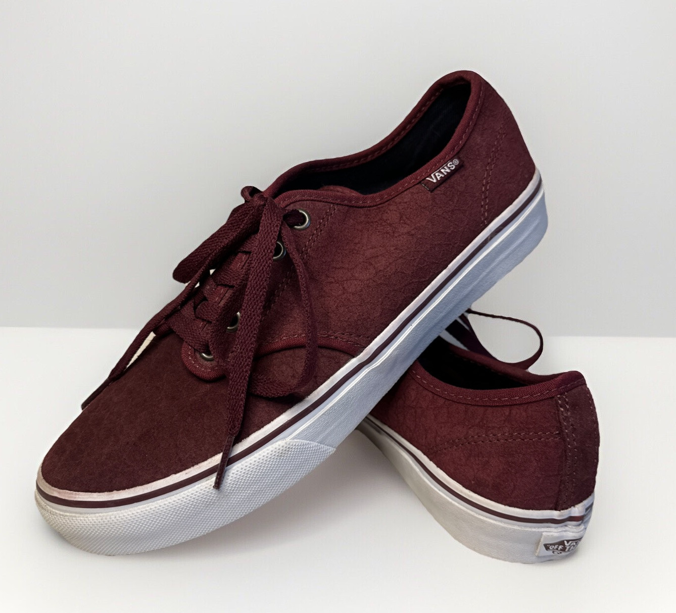 Vans Authentic Lo Pro Maroon Suede Low Top Sneakers Women’s 9.5 Burgundy Shoes