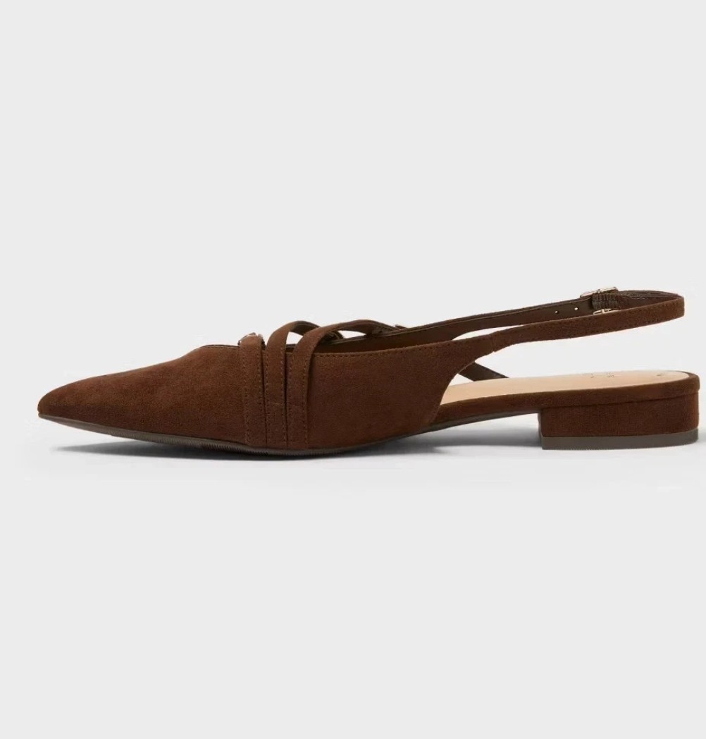 Women Twiggy Multi Buckle Mini Heel Flats with Memory Foam Insole -A New Day