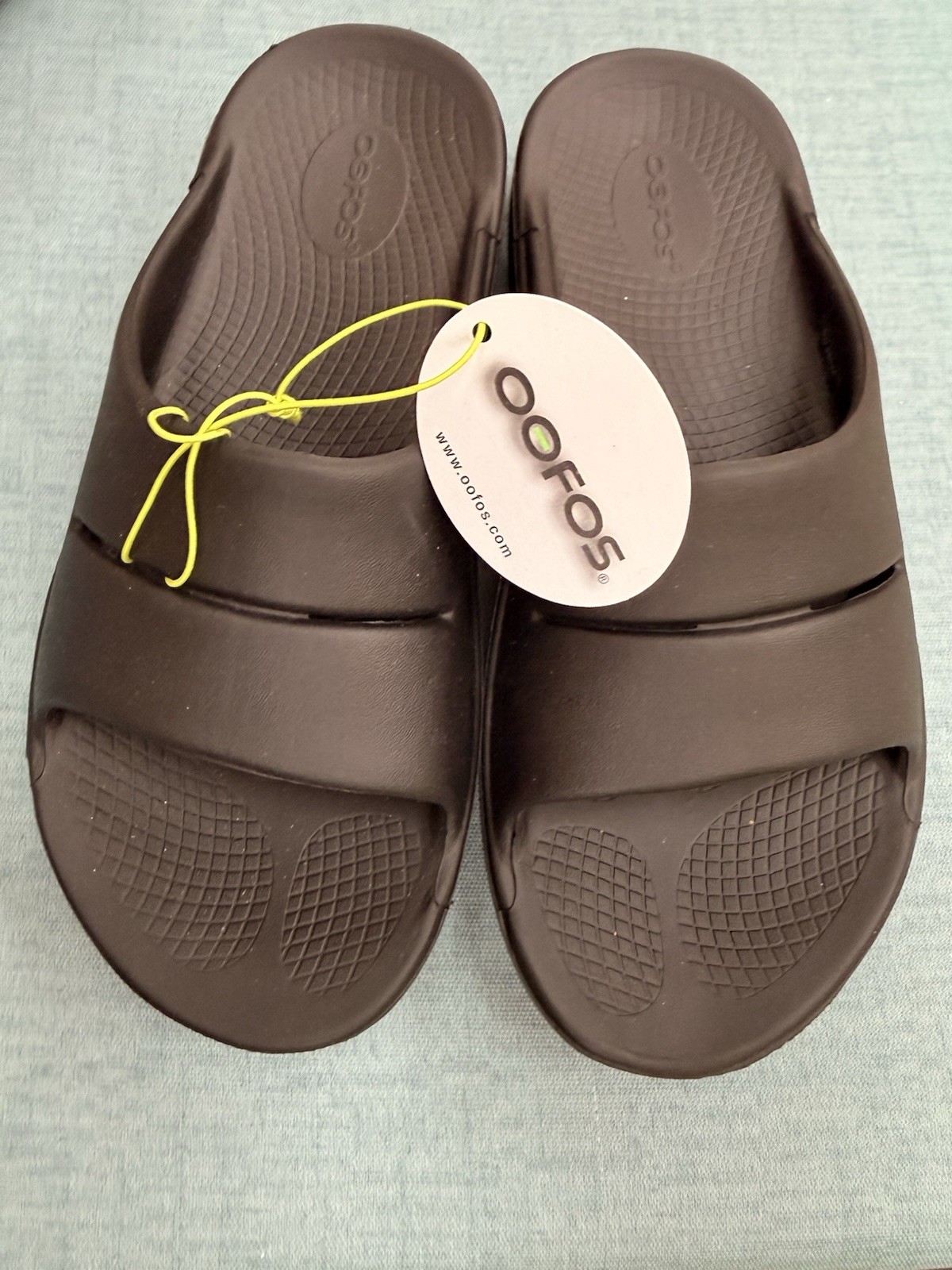 NEW Oofos Ooahh W10 M8 41 Matte OO Slide Black Cushion Sandal Active Recovery