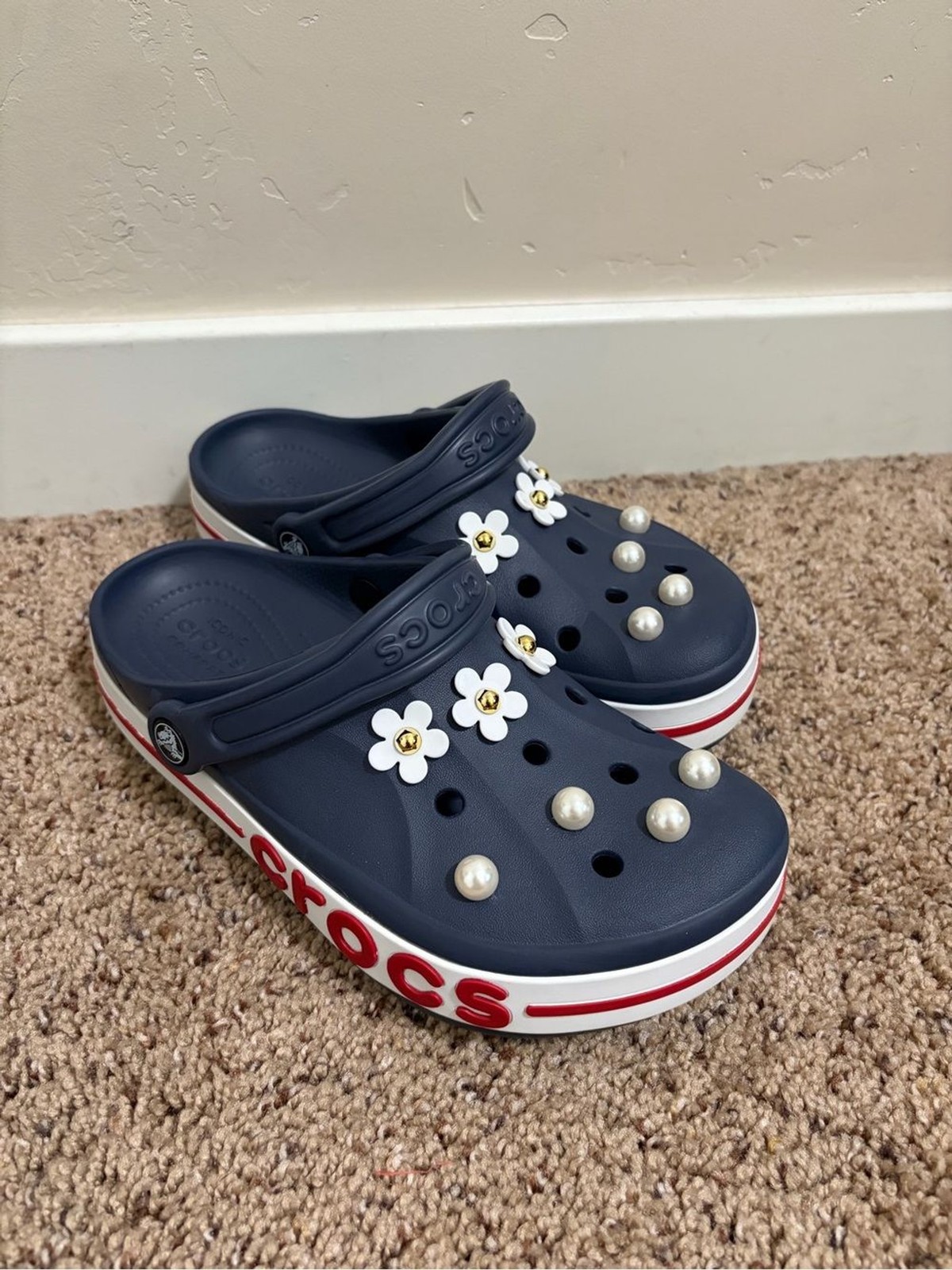 Crocs Bayaband Clog Slippers Sandals Navy Blue Women’s Size 8
