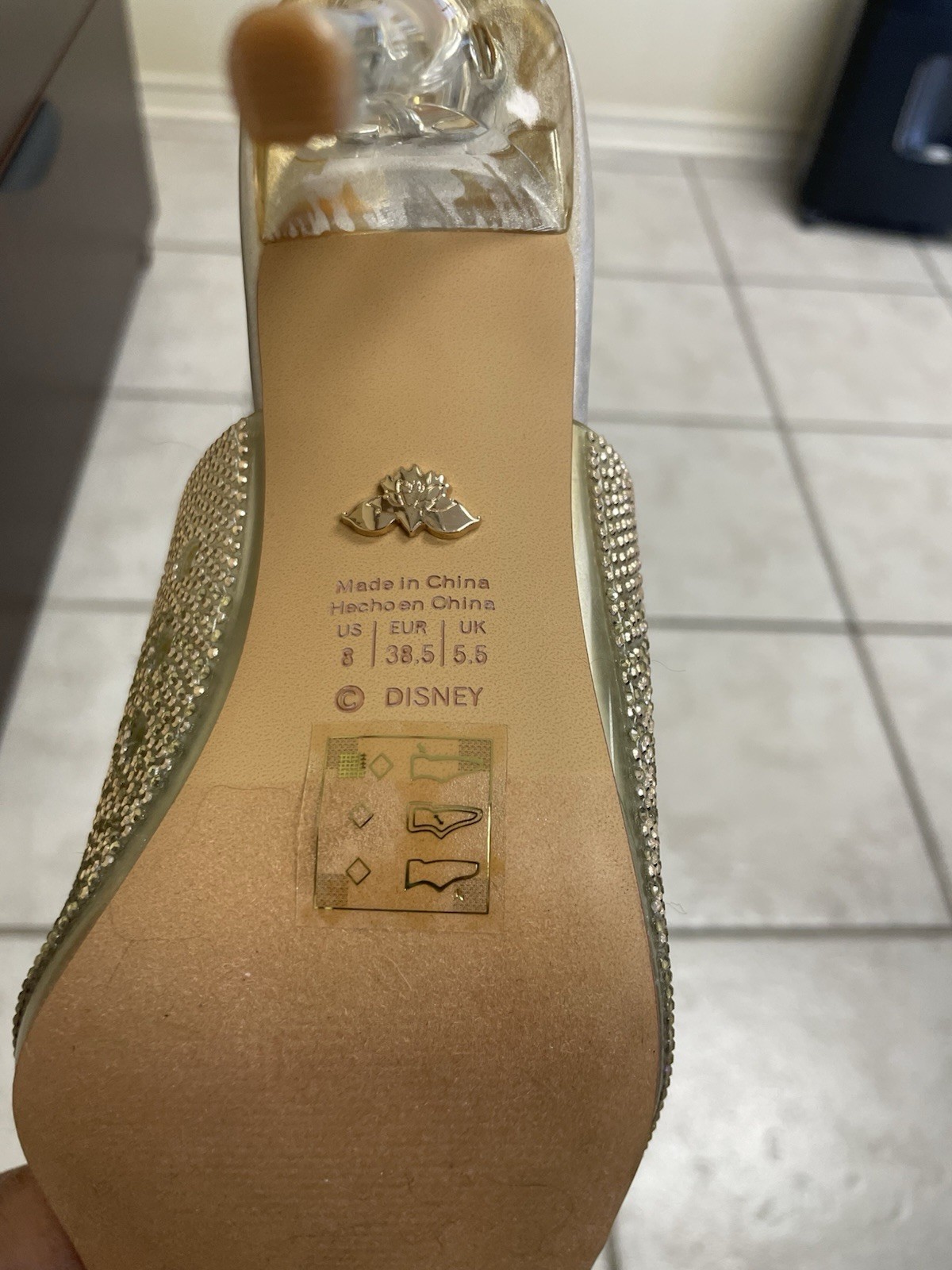 Disney x ALDO “Wishstep” Rhinestone Silver Mule-Princess Tiana-Slip On US 8
