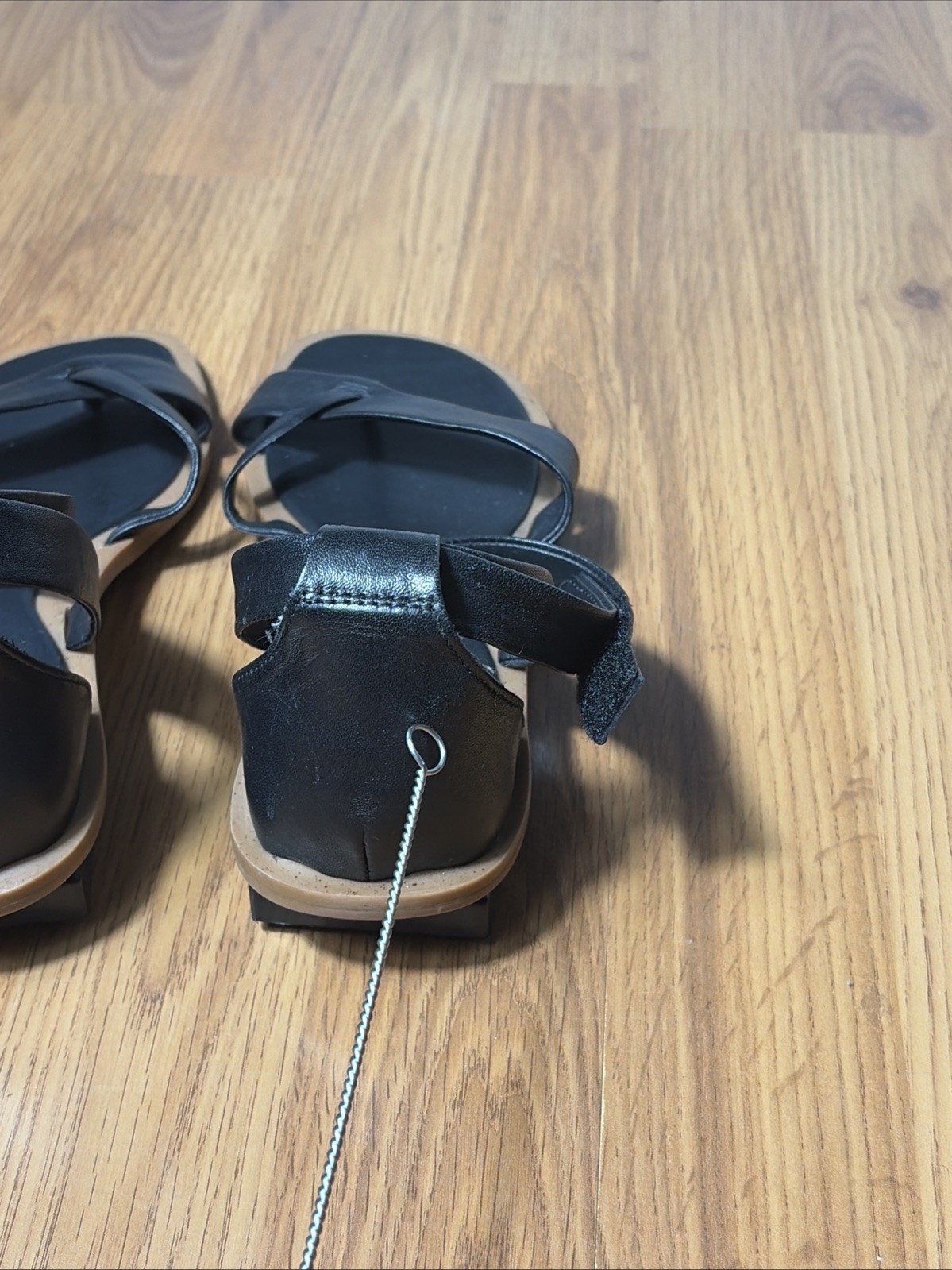 black leather Franco Sarto Parker sandals 7.5