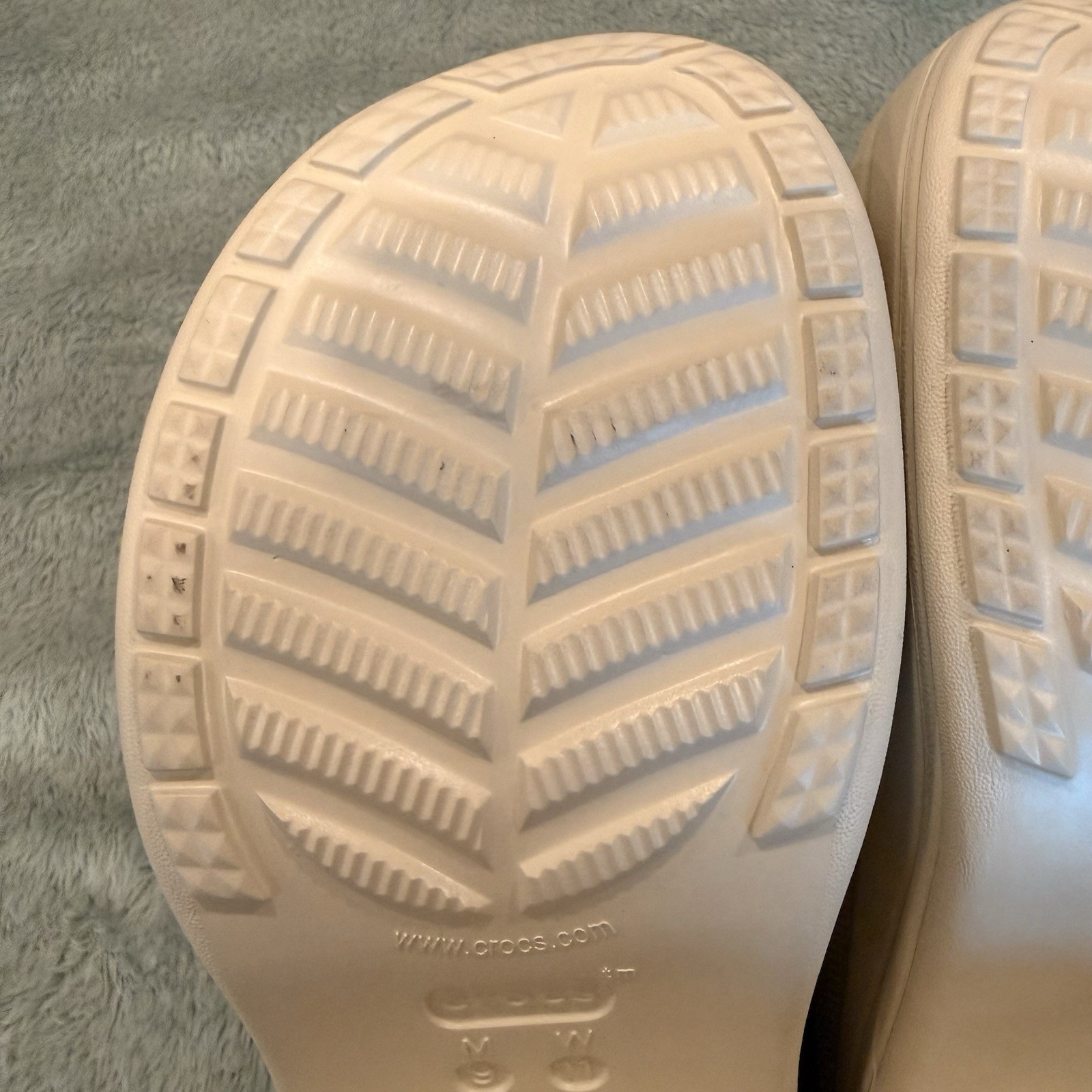 Crocs Siren Clog Platform Block High Heels Bone/Biege Slip On Women 11, Men 9