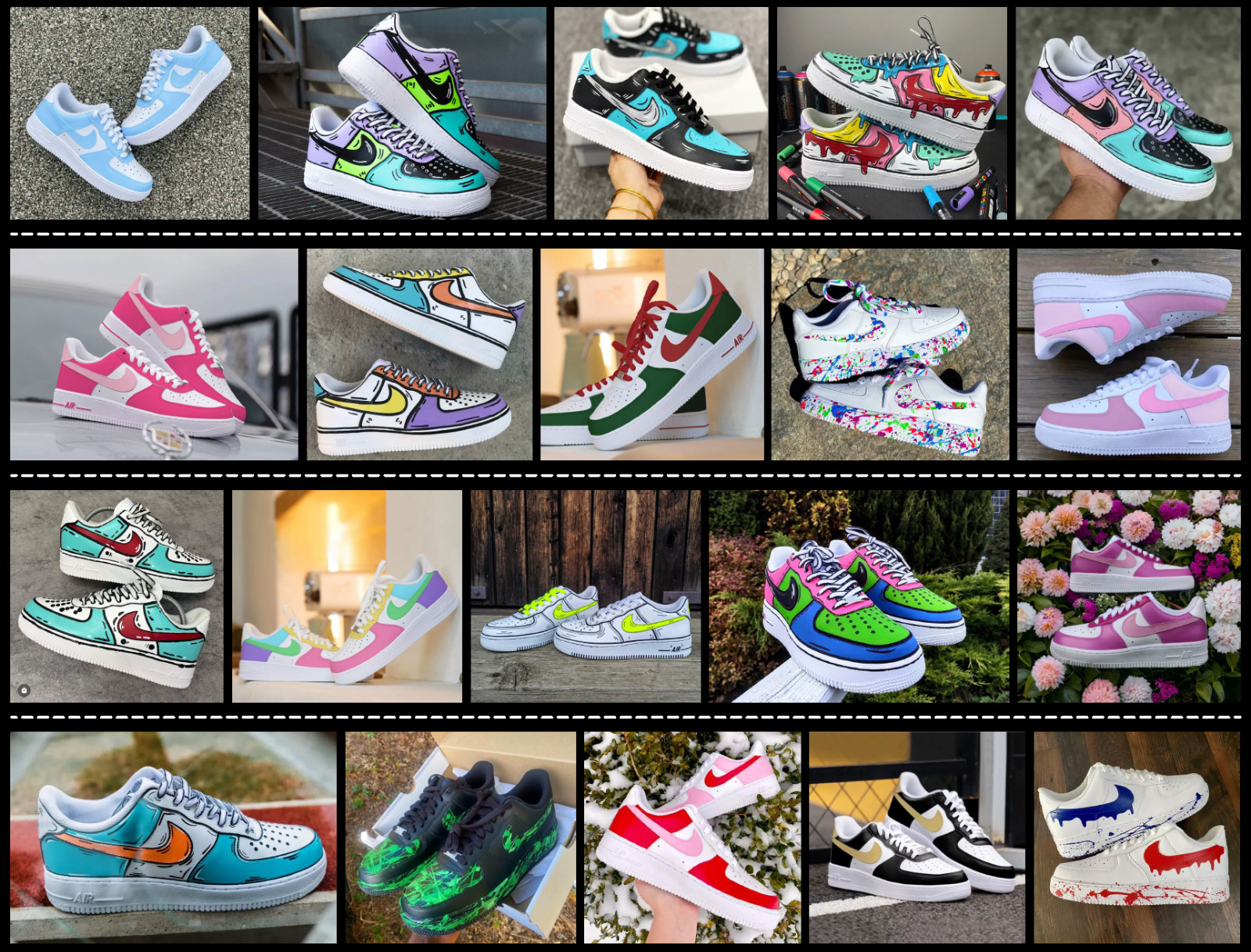 Nike Air Force 1 «Purple Glitter Butterfly» Low White Custom Shoes All Sizes