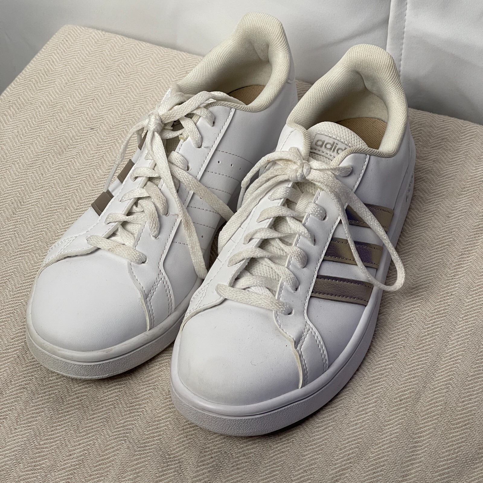 ADIDAS WOMENS GRAND COURT SNEAKER TENNIS SHOES WHITE ALUMINA SIZE 8