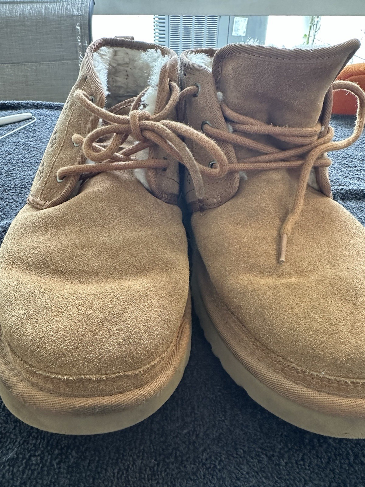 UGG Neumel Women’s Chukka Boots Brown Suede Sheepskin Lined Lace-Up US 12